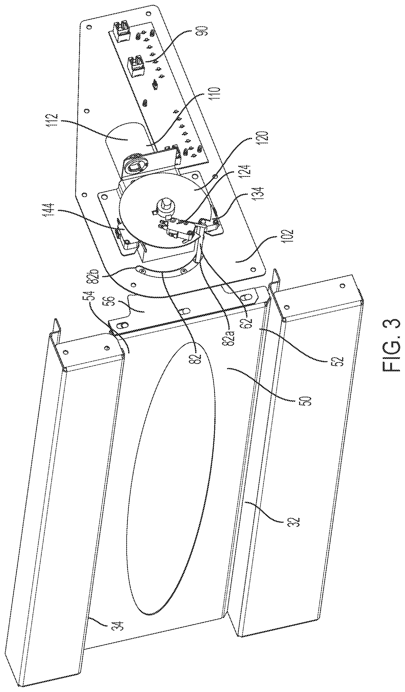 Patent US12326029 Figure 6 – Door movement system for cabinet