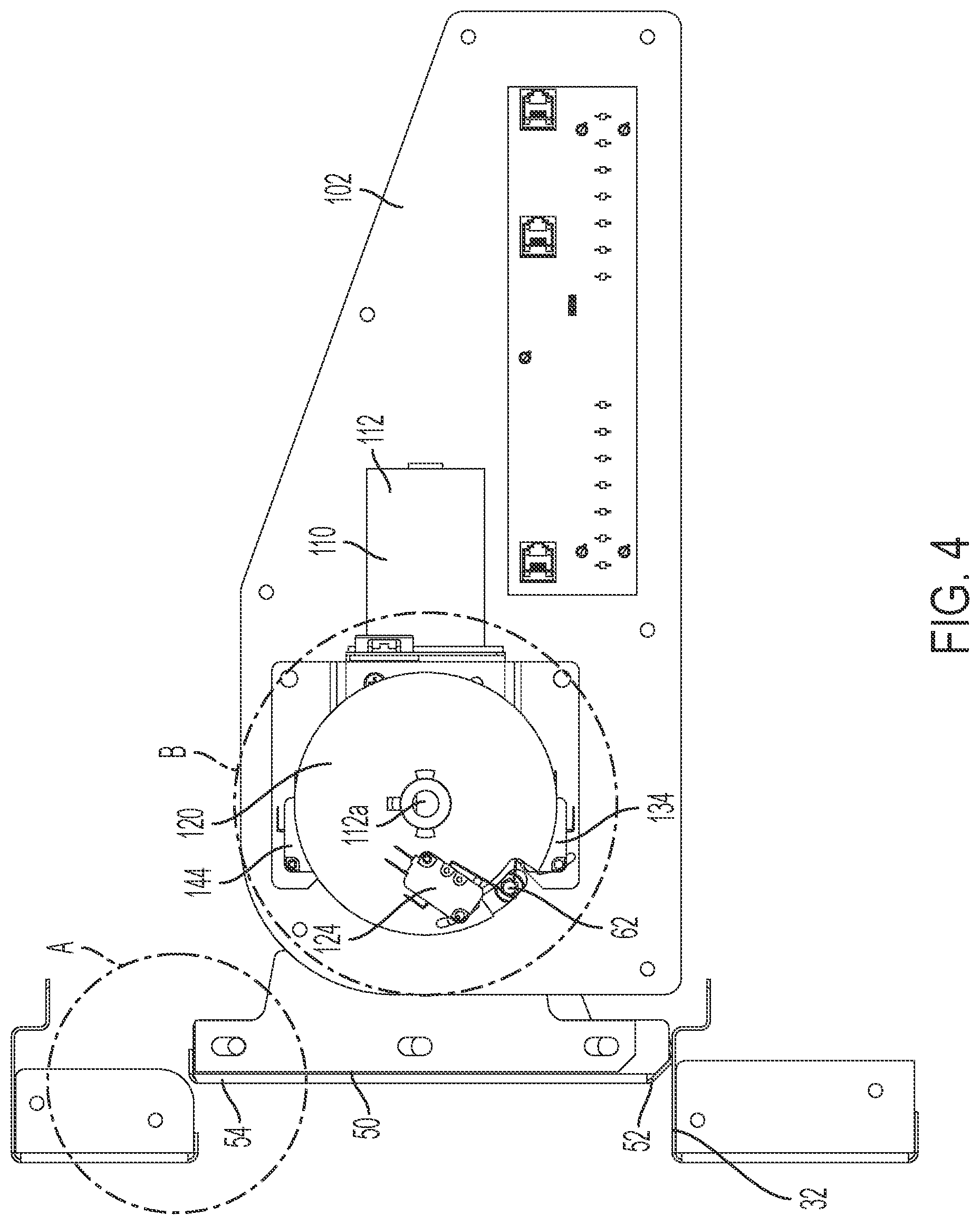 Patent US12326029 Figure 7 – Door movement system for cabinet