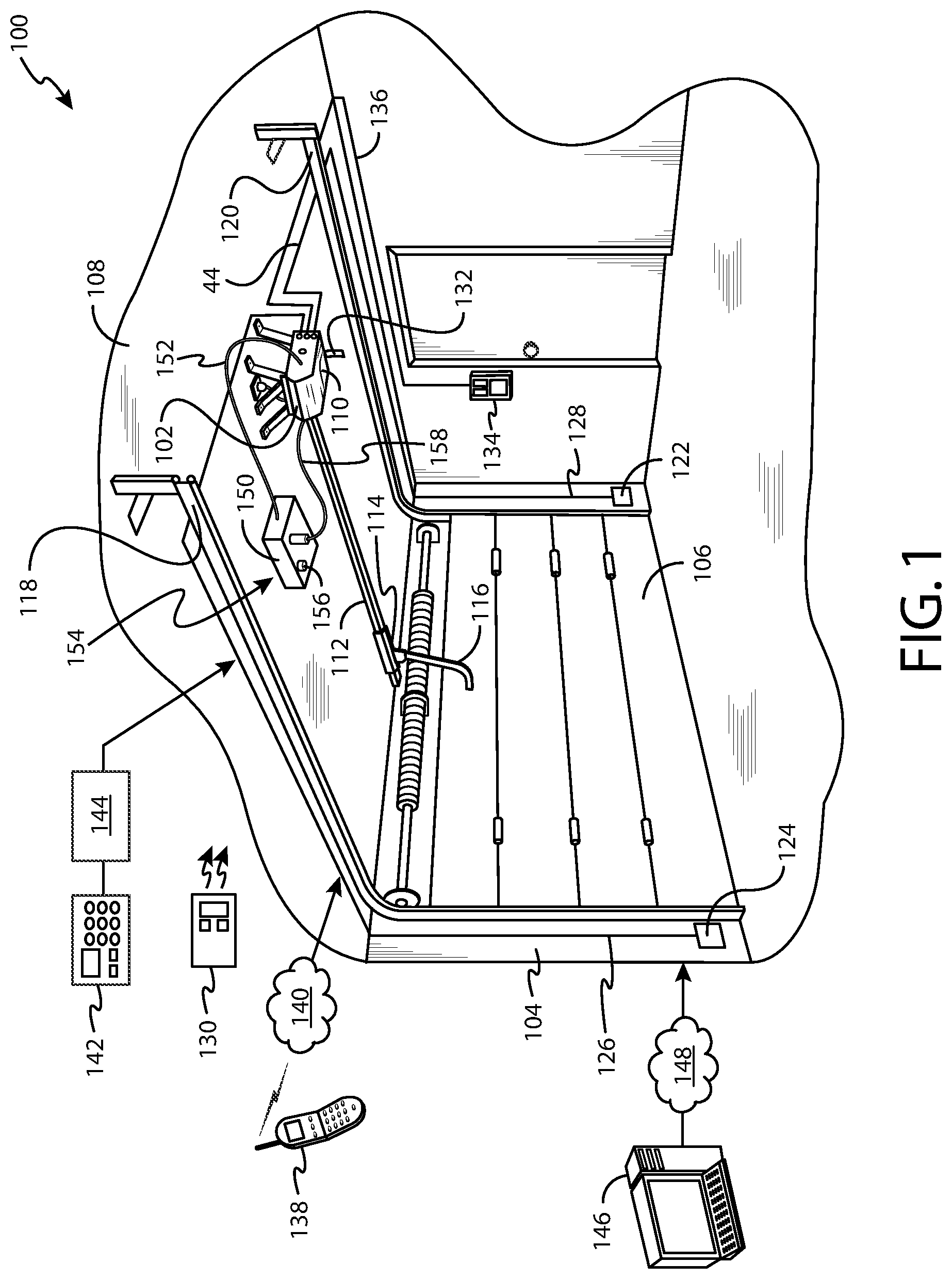 Patent US12326032 Figure 1 – Method and apparatus for controlling a movable barrier system