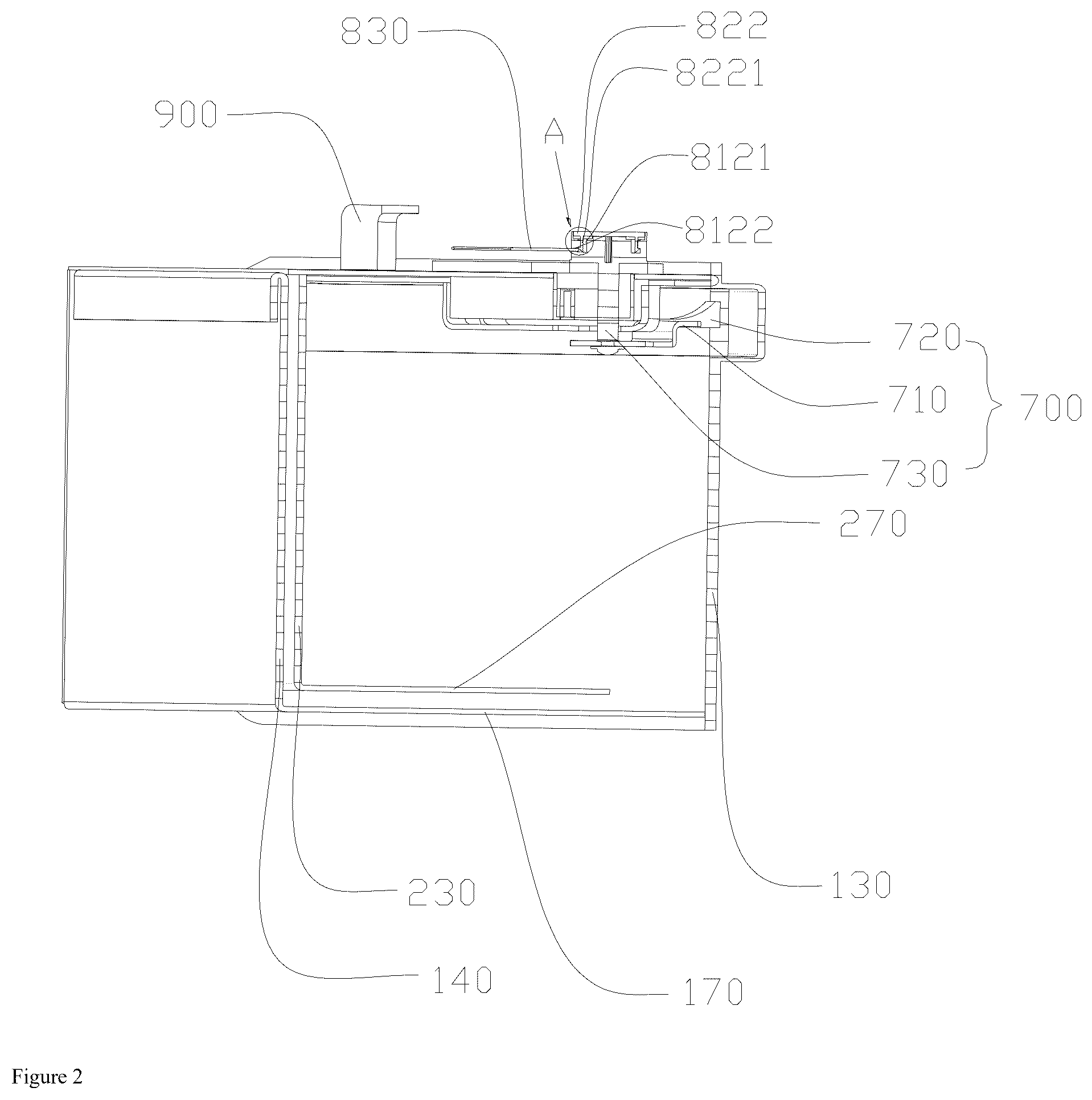 Patent US12326035 Figure 2 – Vehicle-mounted drawer safe box