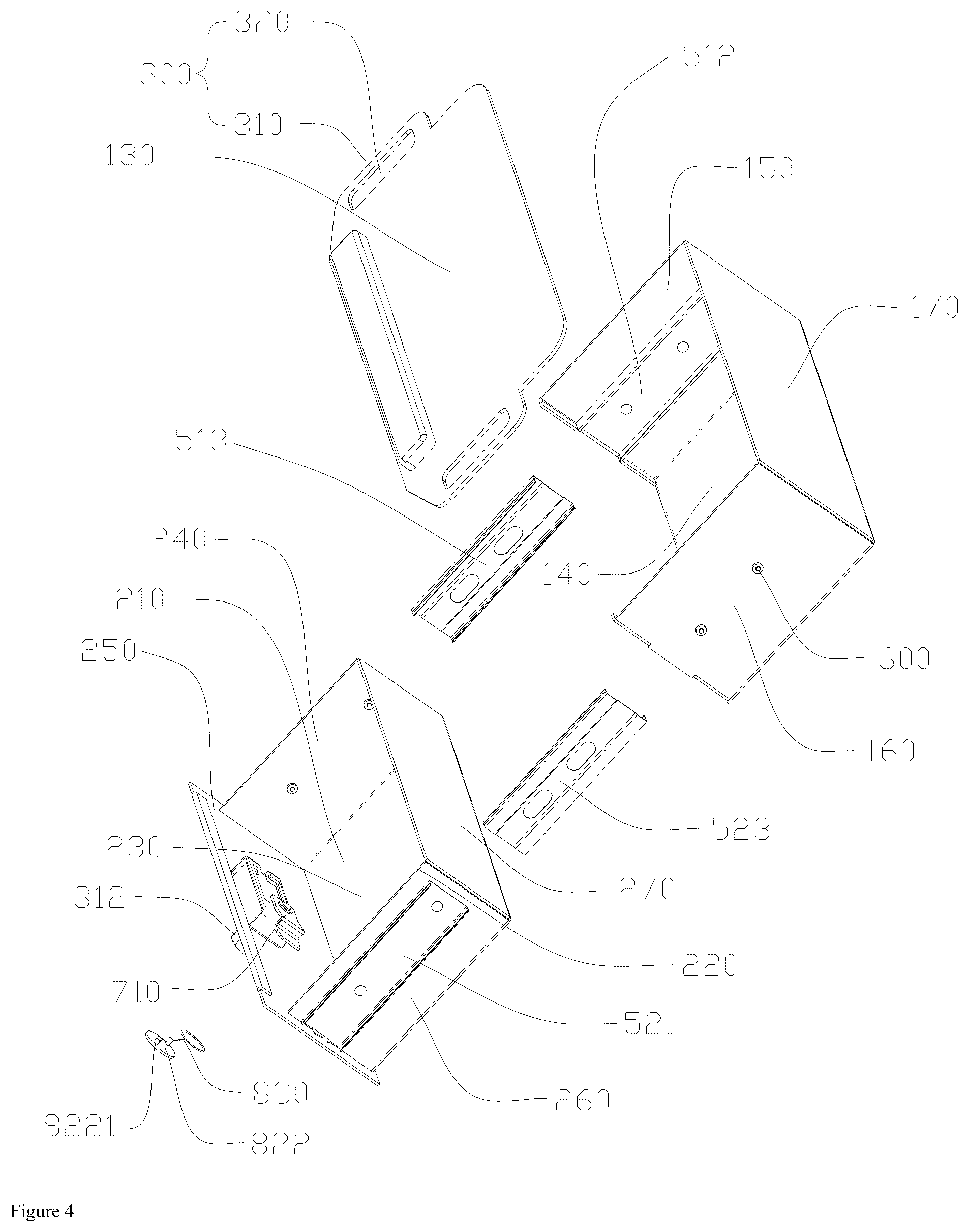 Patent US12326035 Figure 4 – Vehicle-mounted drawer safe box