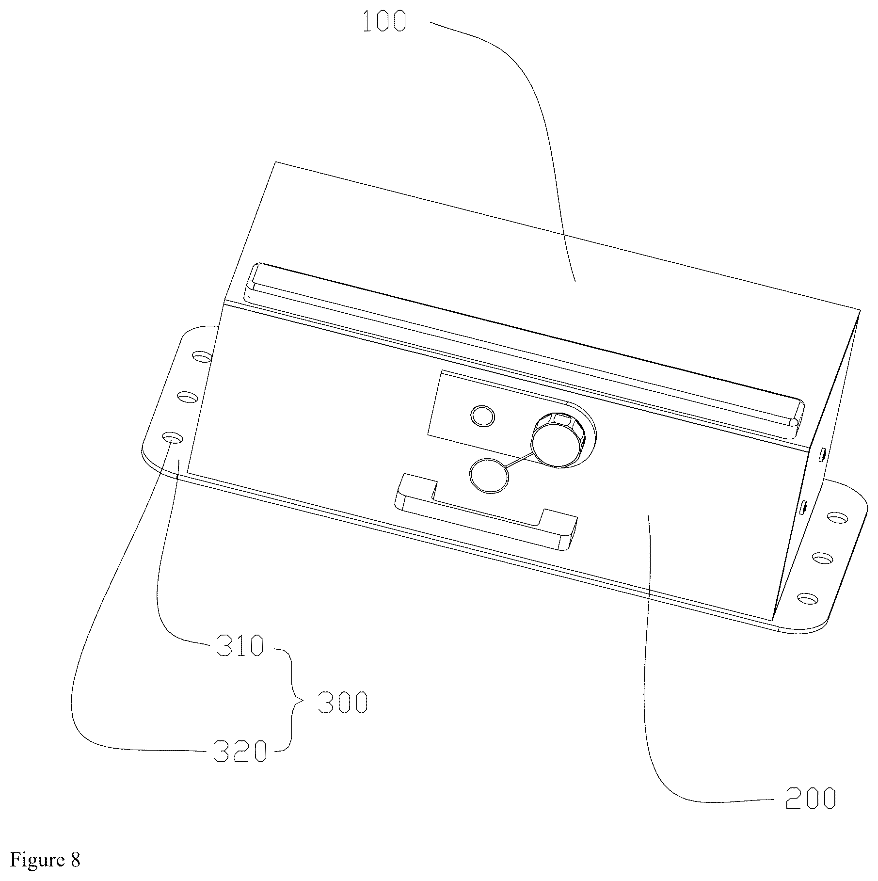 Patent US12326035 Figure 8 – Vehicle-mounted drawer safe box