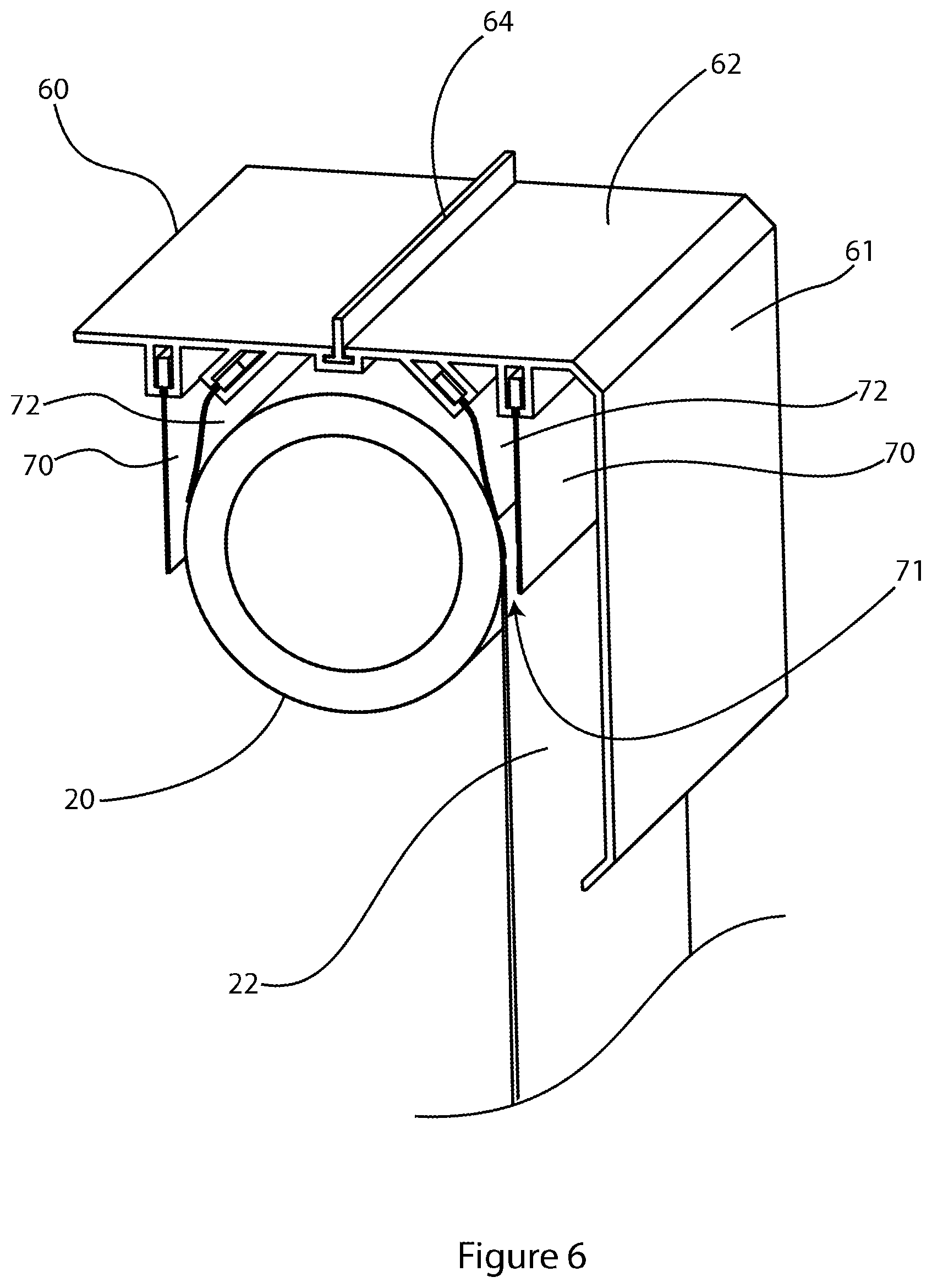 Patent US12326040 Figure 6 – Blockout blind system