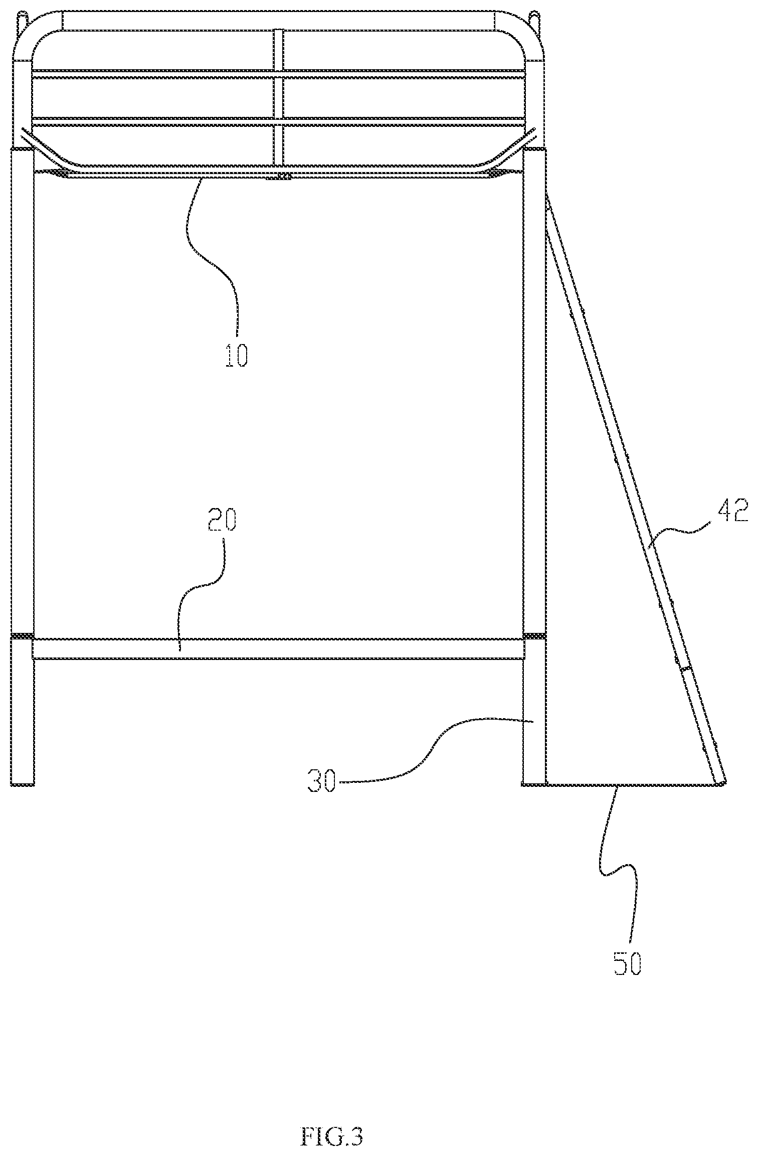 Patent US12326041 Figure 3 – Ladder structure for frame bed