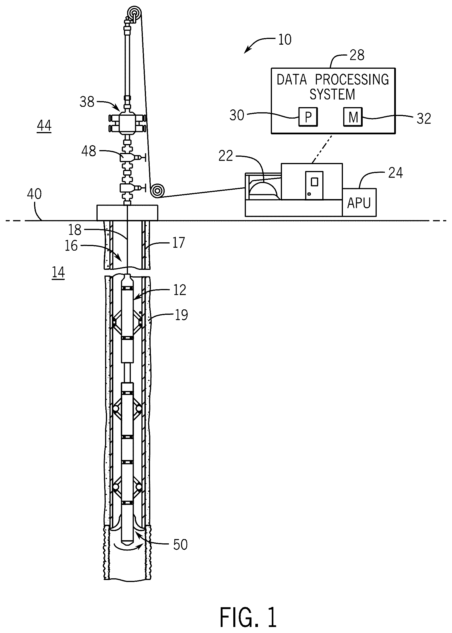 Patent US12326055 Figure 1 – Methods and apparatus for removing sections of a wellbore wall