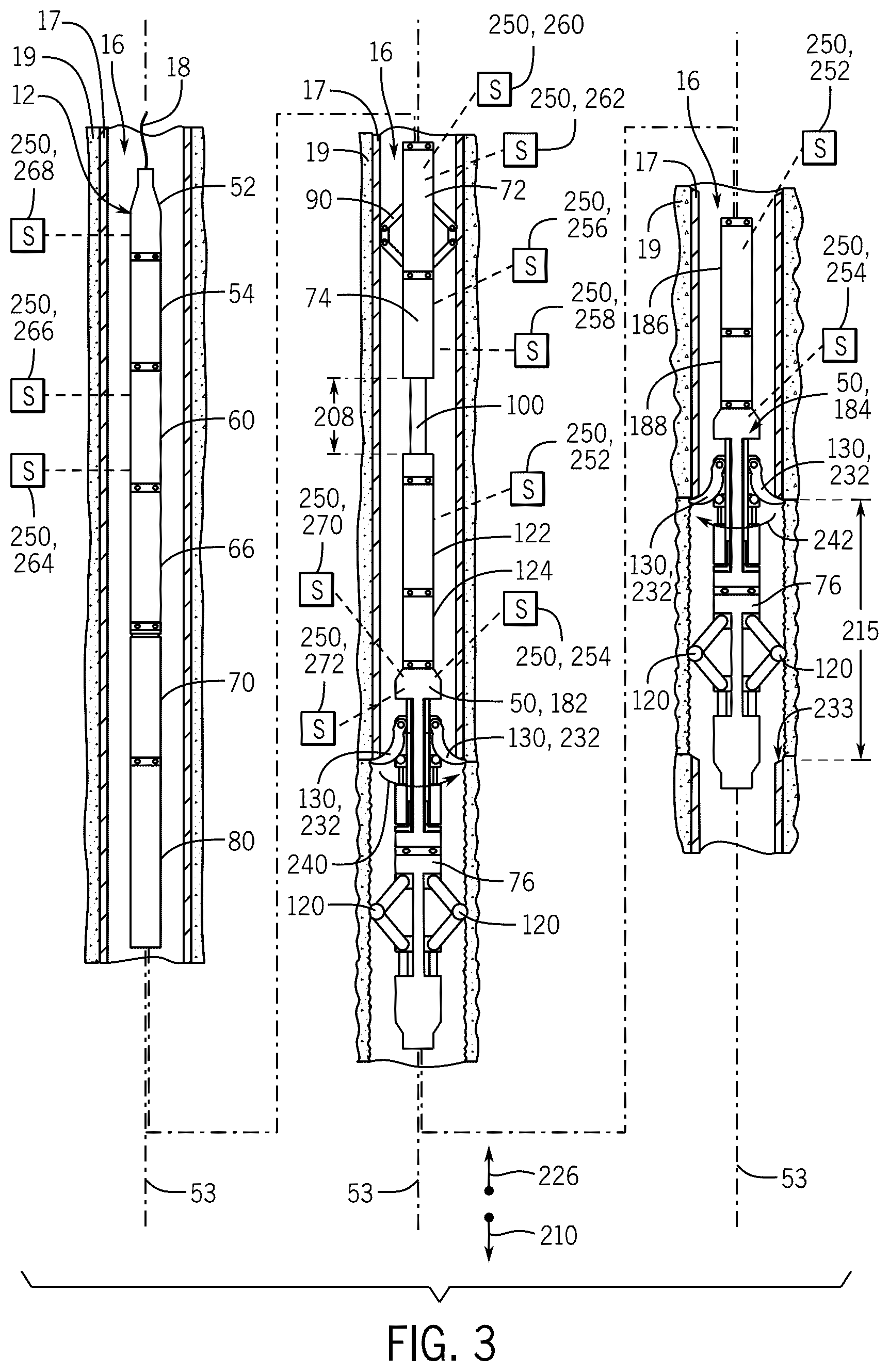 Patent US12326055 Figure 3 – Methods and apparatus for removing sections of a wellbore wall