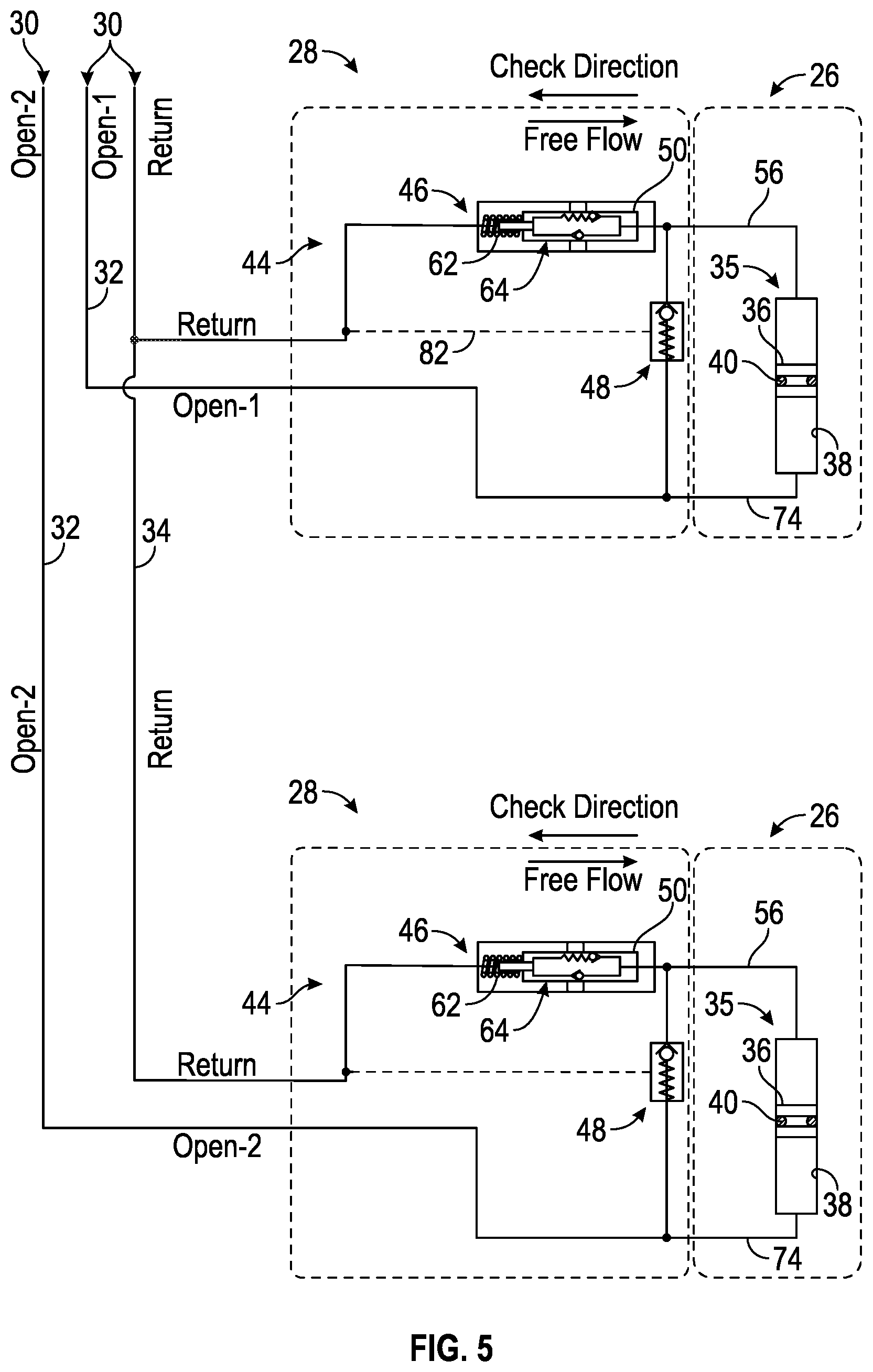 Patent US12326065 Figure 3 – Hydraulic indexing system
