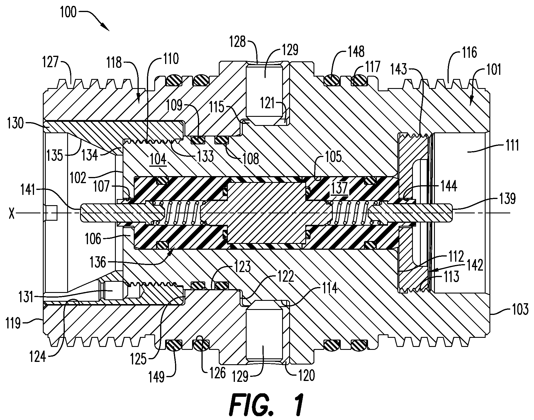 Patent US12326069 Figure 1 – Perforating gun and alignment assembly