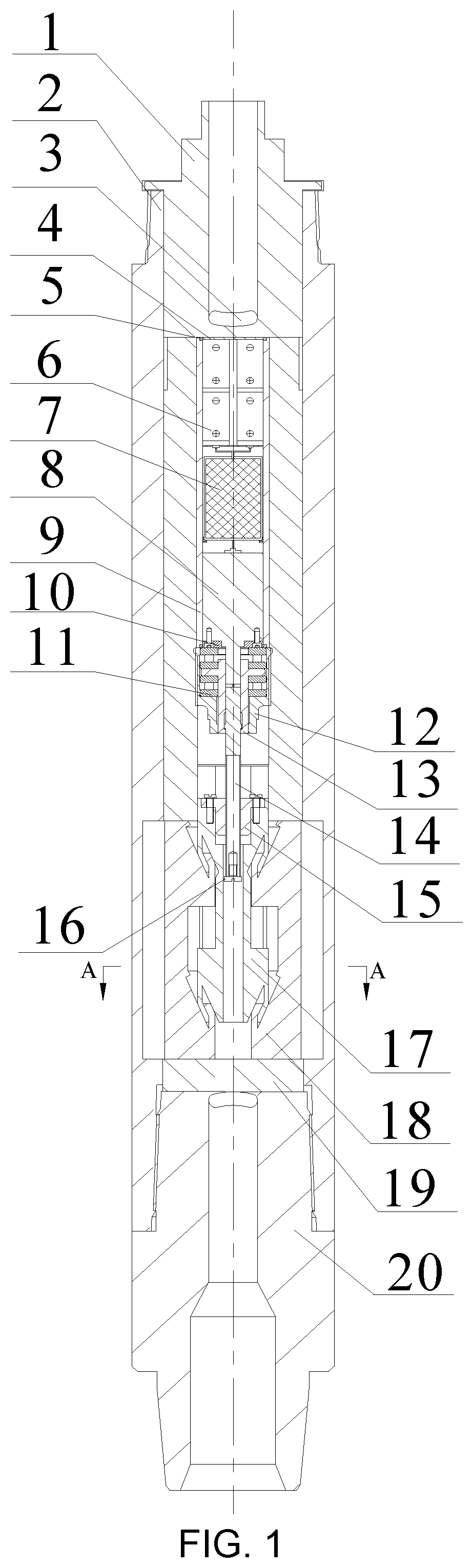 Patent US12326084 — Intelligent directional device for full rotation of drill string — Figure 1