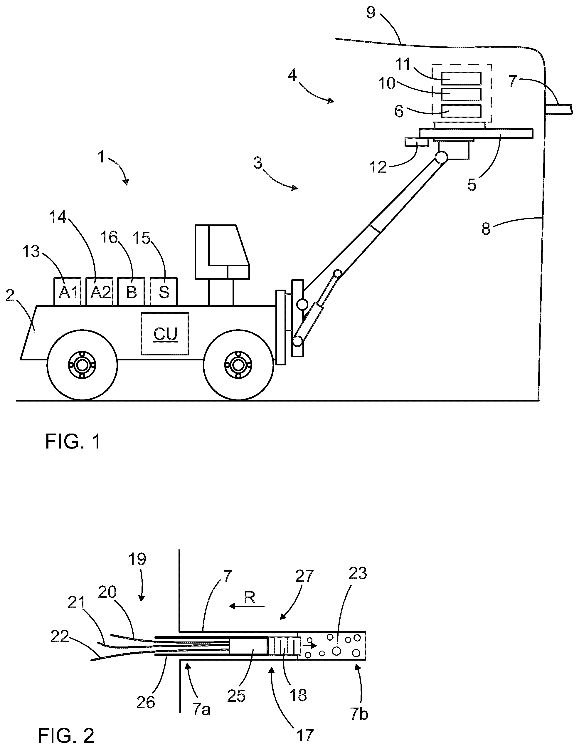 Patent US12326086 Figure 1 – Apparatus for resin injection, mining machine and method