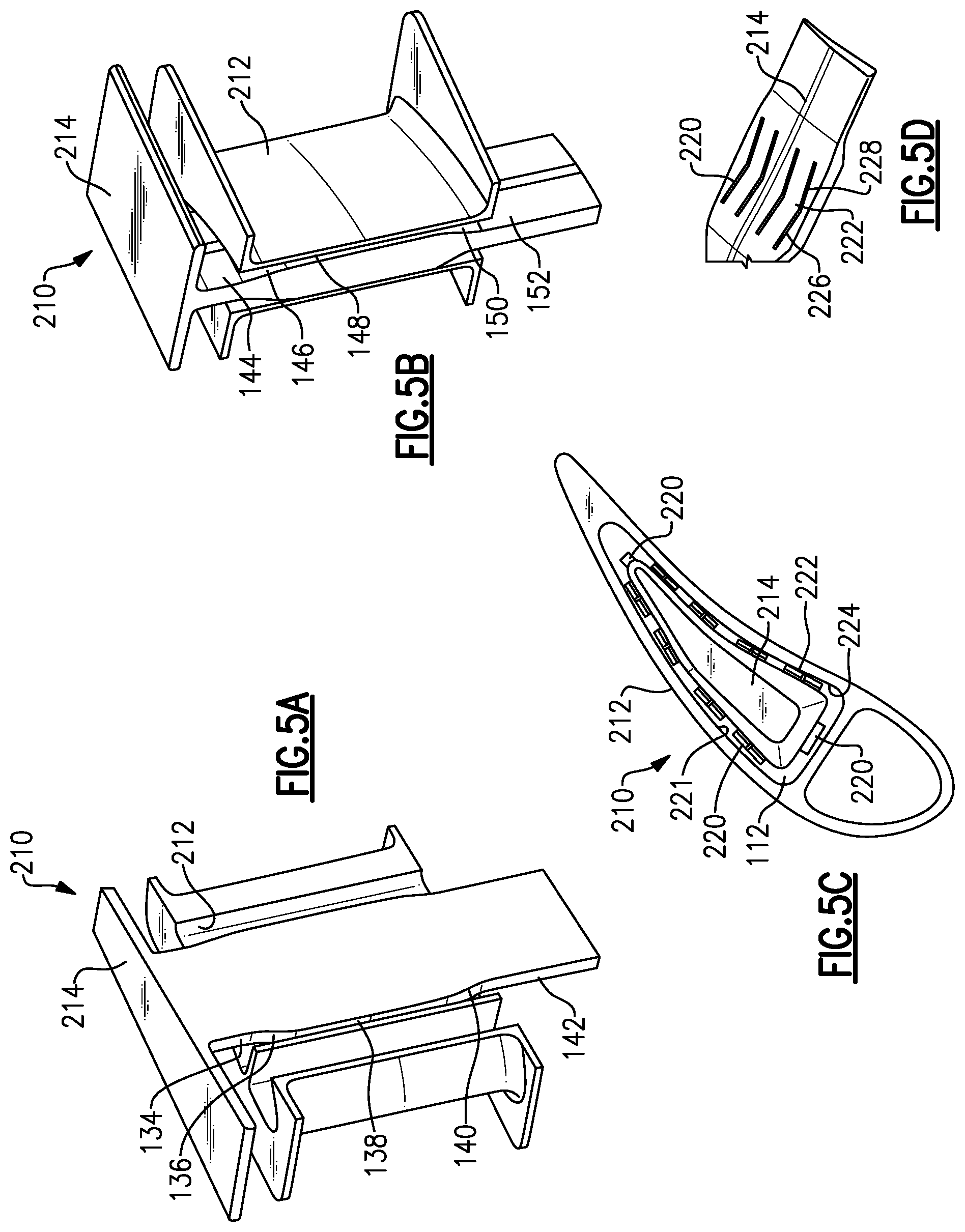 Patent US12326093 Figure 5 – Gas turbine engine vane and spar combination with variable air flow path