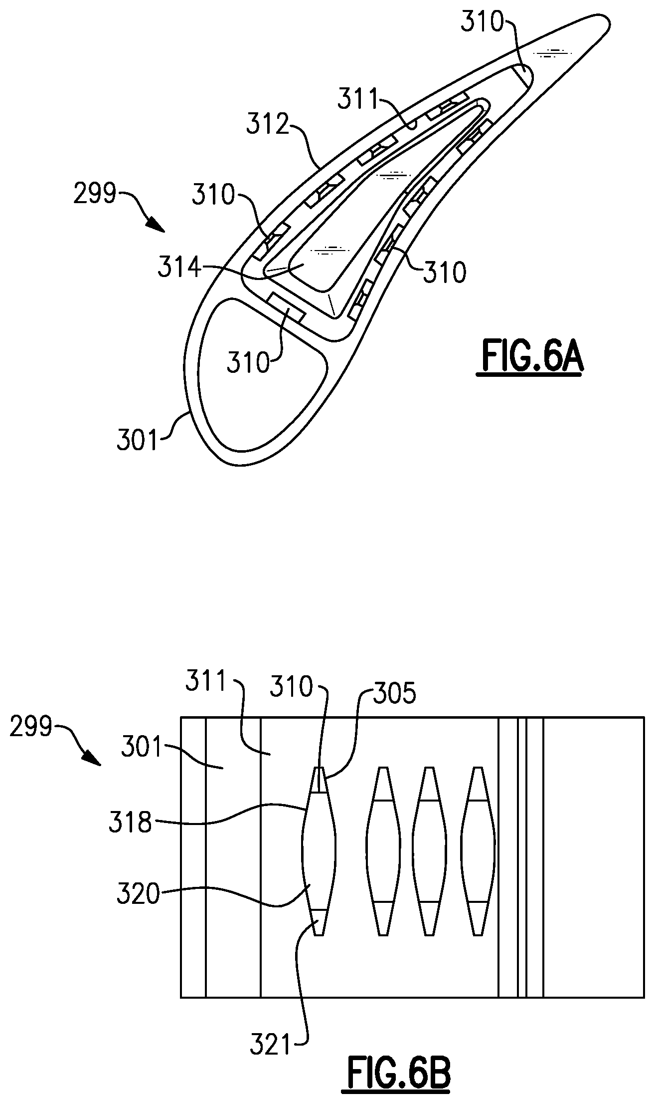 Patent US12326093 Figure 6 – Gas turbine engine vane and spar combination with variable air flow path