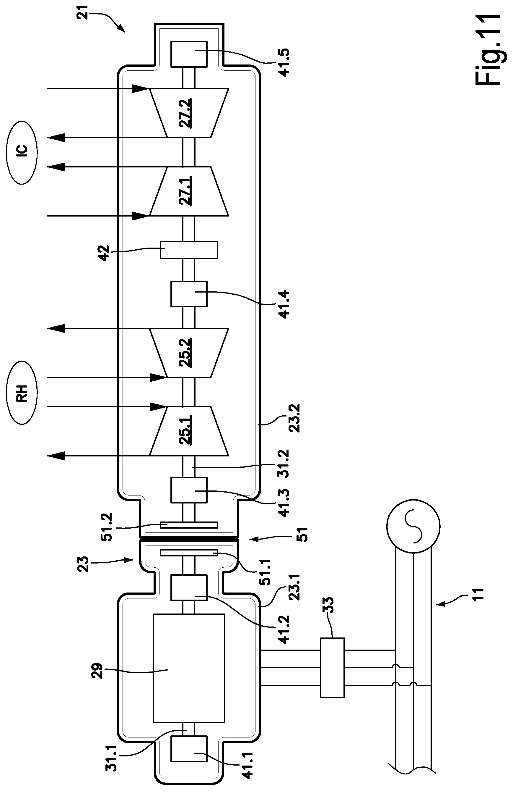 Patent US12326095 Figure 5 – Integrated hermetically sealed turboexpander-generator with an electric generator at an end of a common shaft line