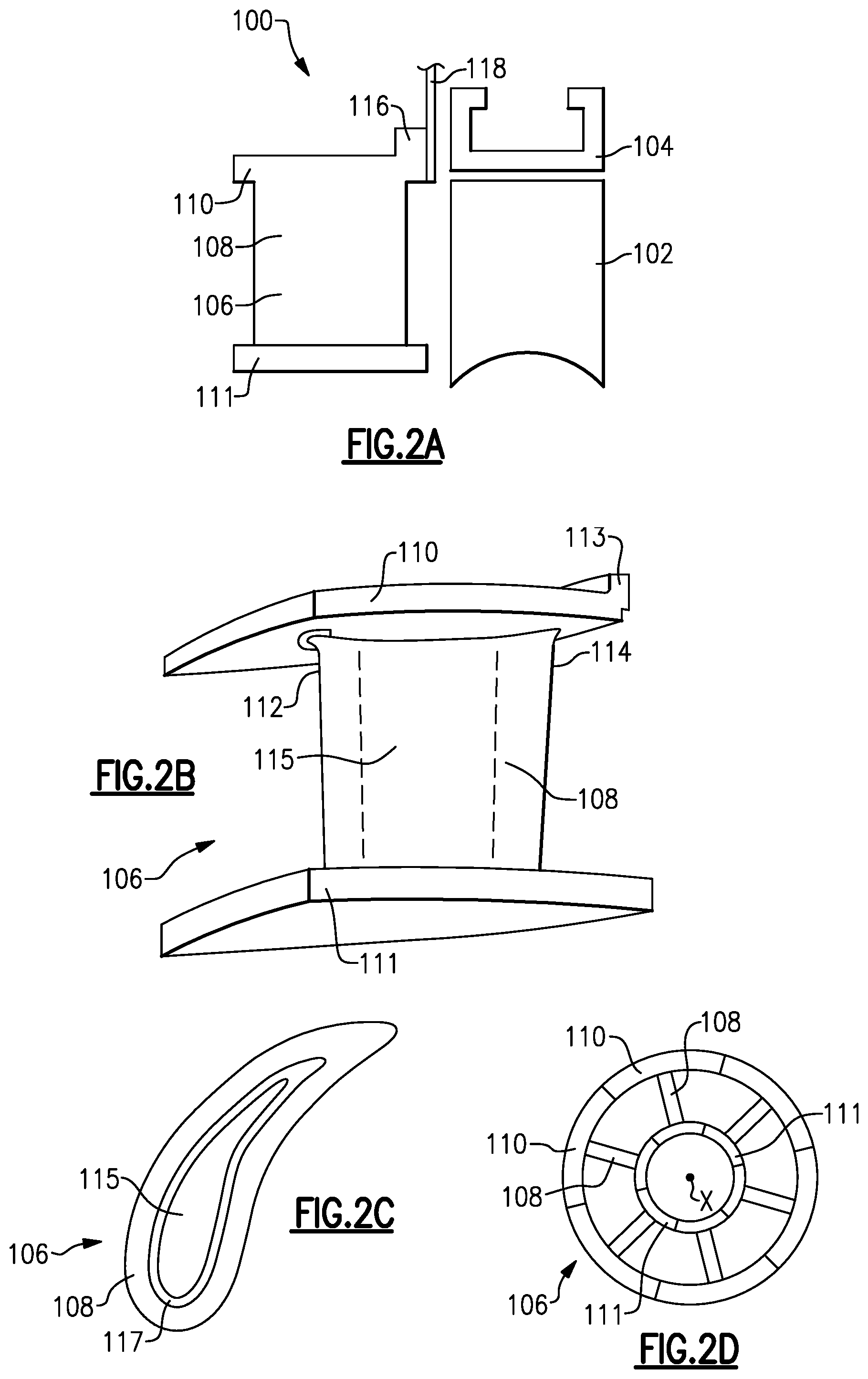 Patent US12326099 Figure 2 – Bathtub seal integrated into CMC vane load path