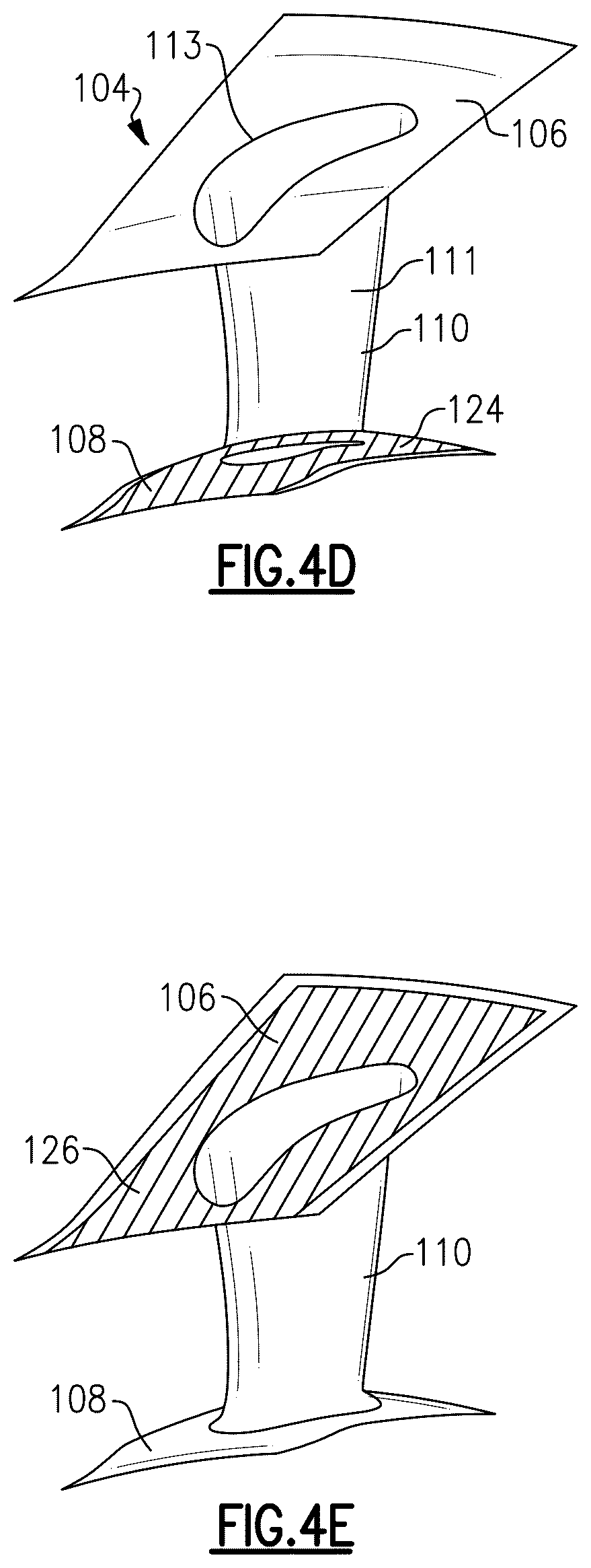 Patent US12326100 Figure 4 – Gas turbine engine component fillets formed of CMC plies