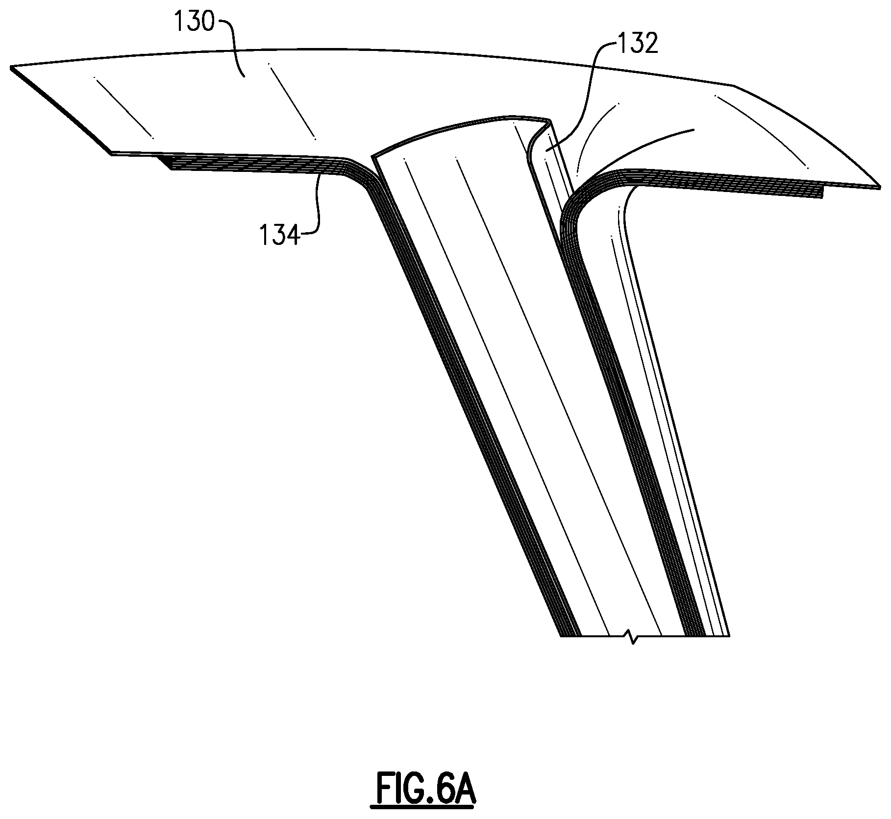 Patent US12326100 Figure 10 – Gas turbine engine component fillets formed of CMC plies