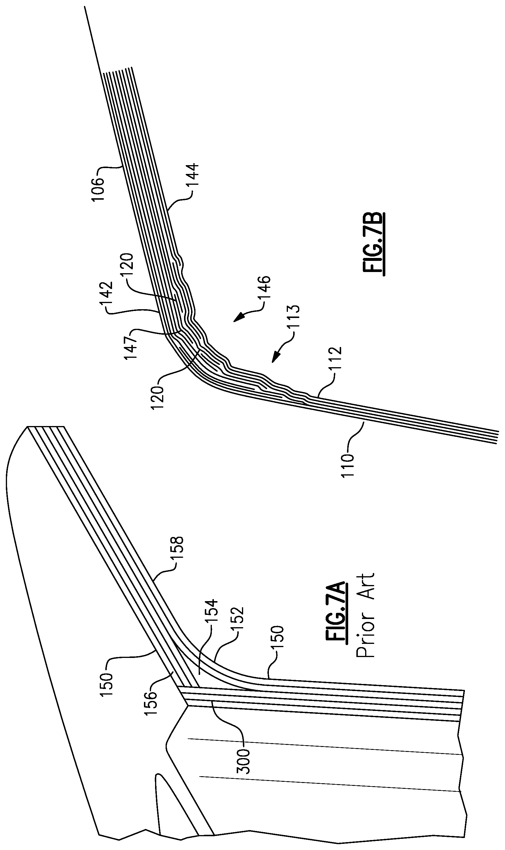 Patent US12326100 Figure 12 – Gas turbine engine component fillets formed of CMC plies