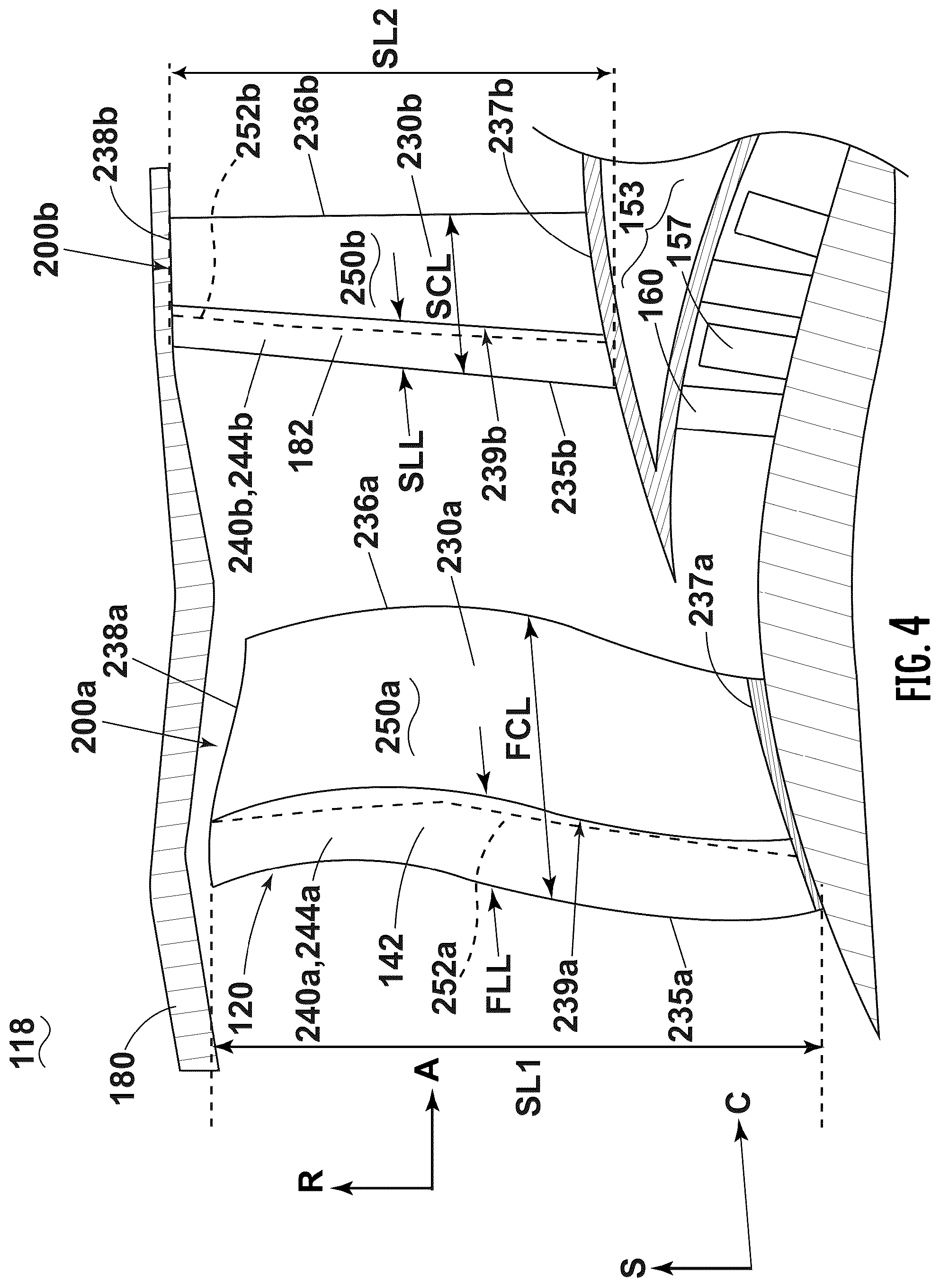 Patent US12326101 Figure 4 – Turbine engine with composite airfoils
