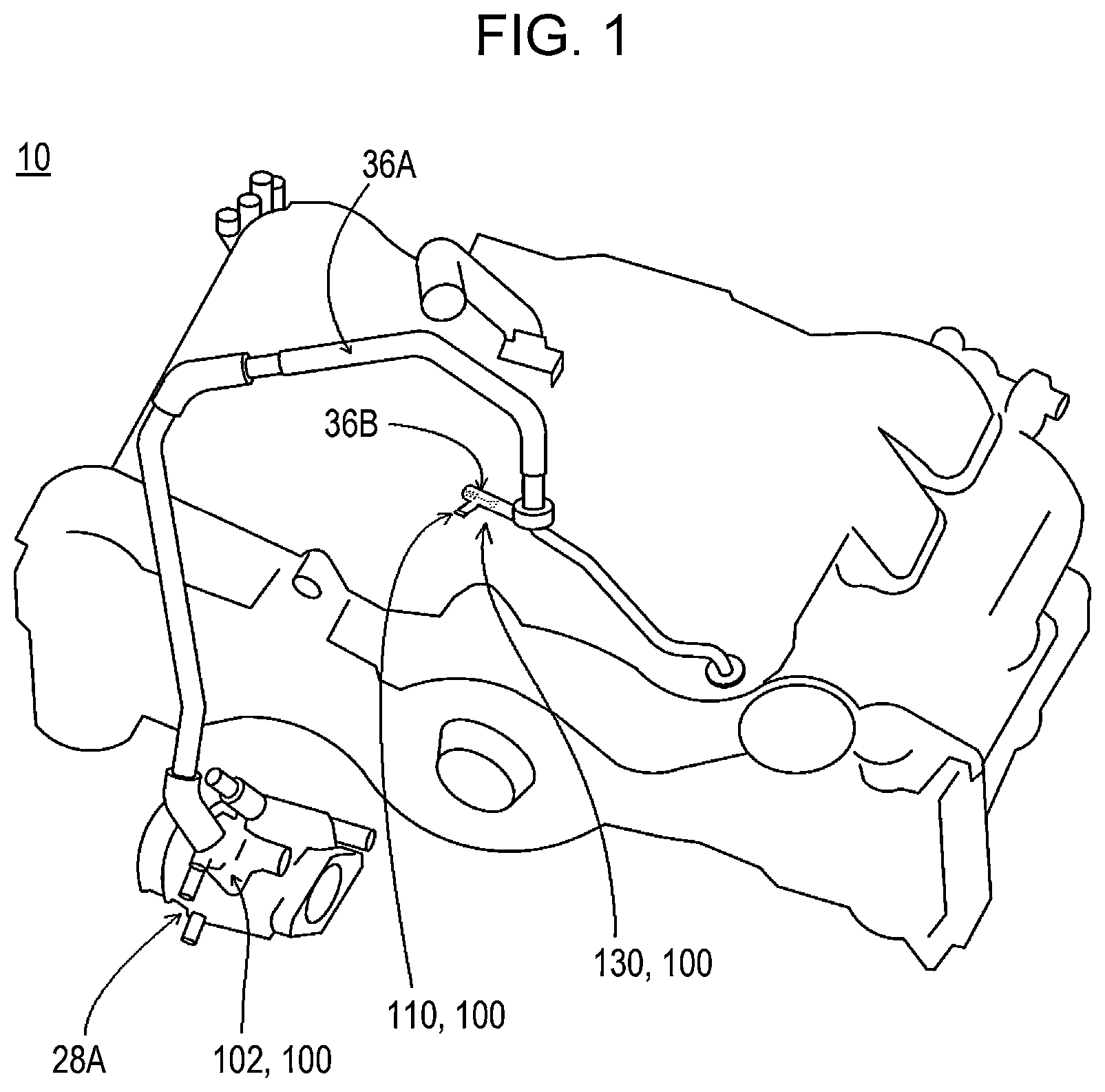 Patent US12326105 Figure 1 – Leakage detection device for PCV passage, and vehicle