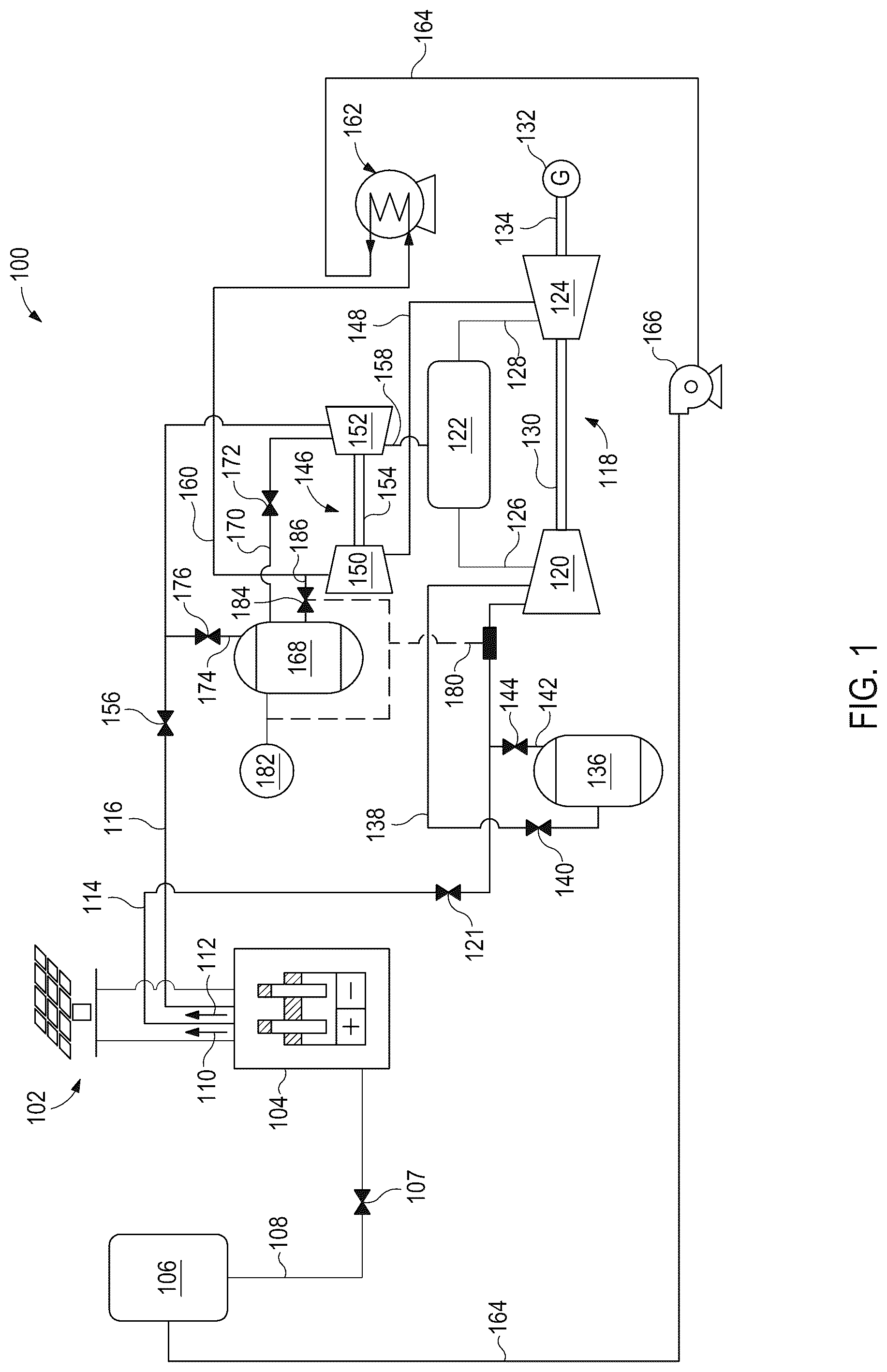 Patent US12326110 Figure 1 – Systems and methods of generating power using a hydrogen fuel system