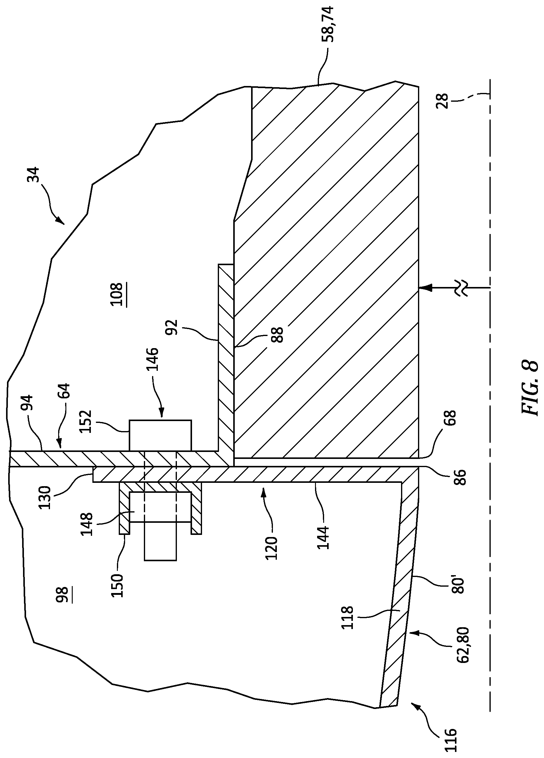 Patent US12326113 Figure 8 – Segmented nacelle inlet lip with electric anti-icing system