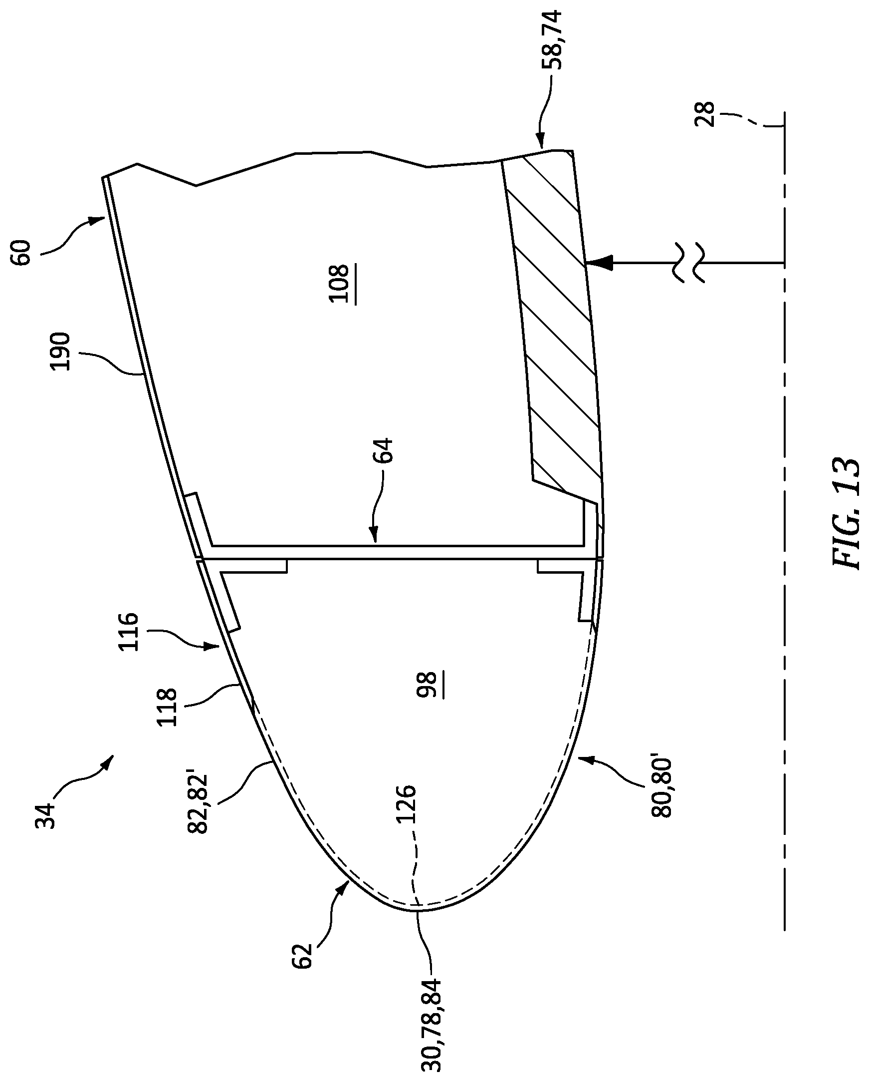 Patent US12326113 Figure 13 – Segmented nacelle inlet lip with electric anti-icing system