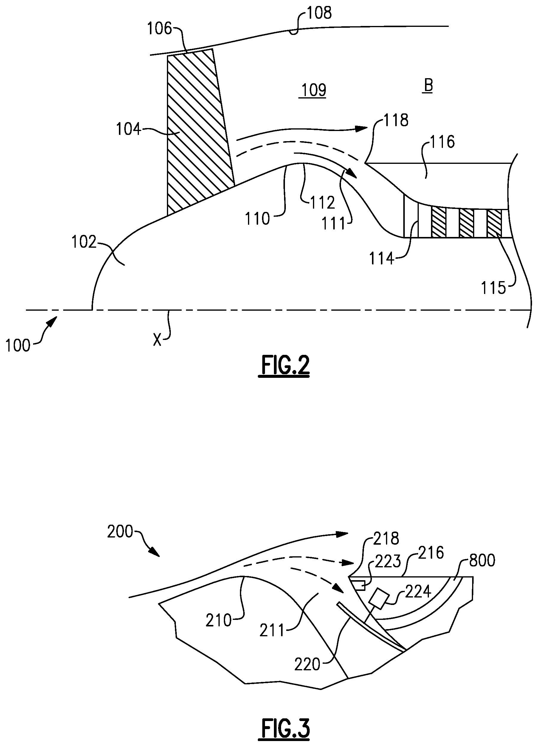 Patent US12326114 Figure 2 – Gas turbine engine with core debris protection
