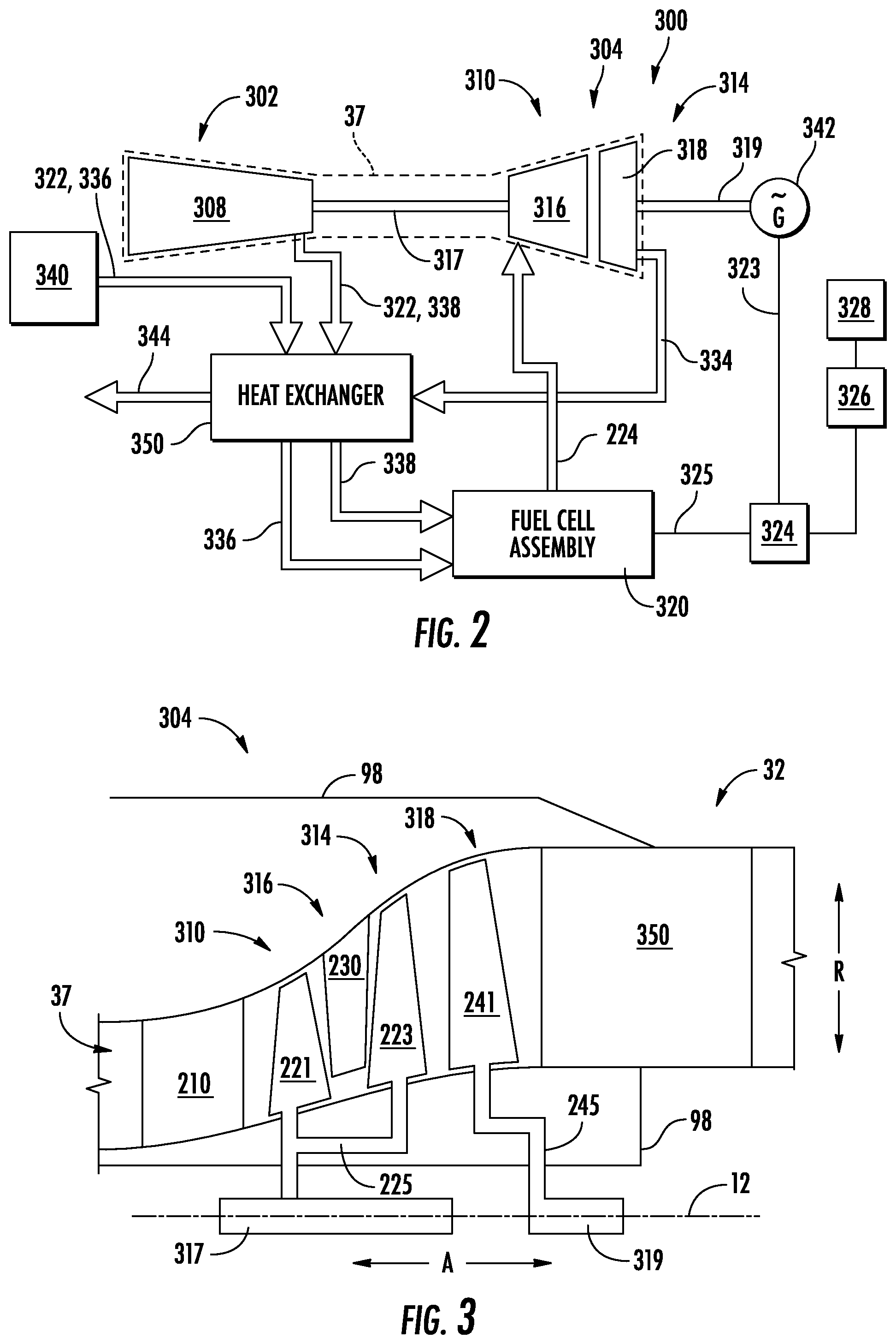 Patent US12326118 Figure 2 – Gas turbine engines with a fuel cell assembly