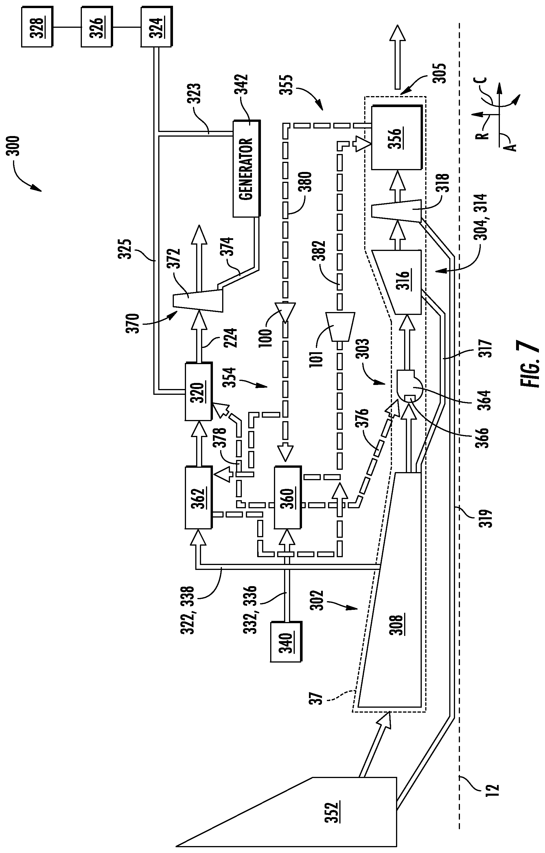 Patent US12326118 Figure 6 – Gas turbine engines with a fuel cell assembly