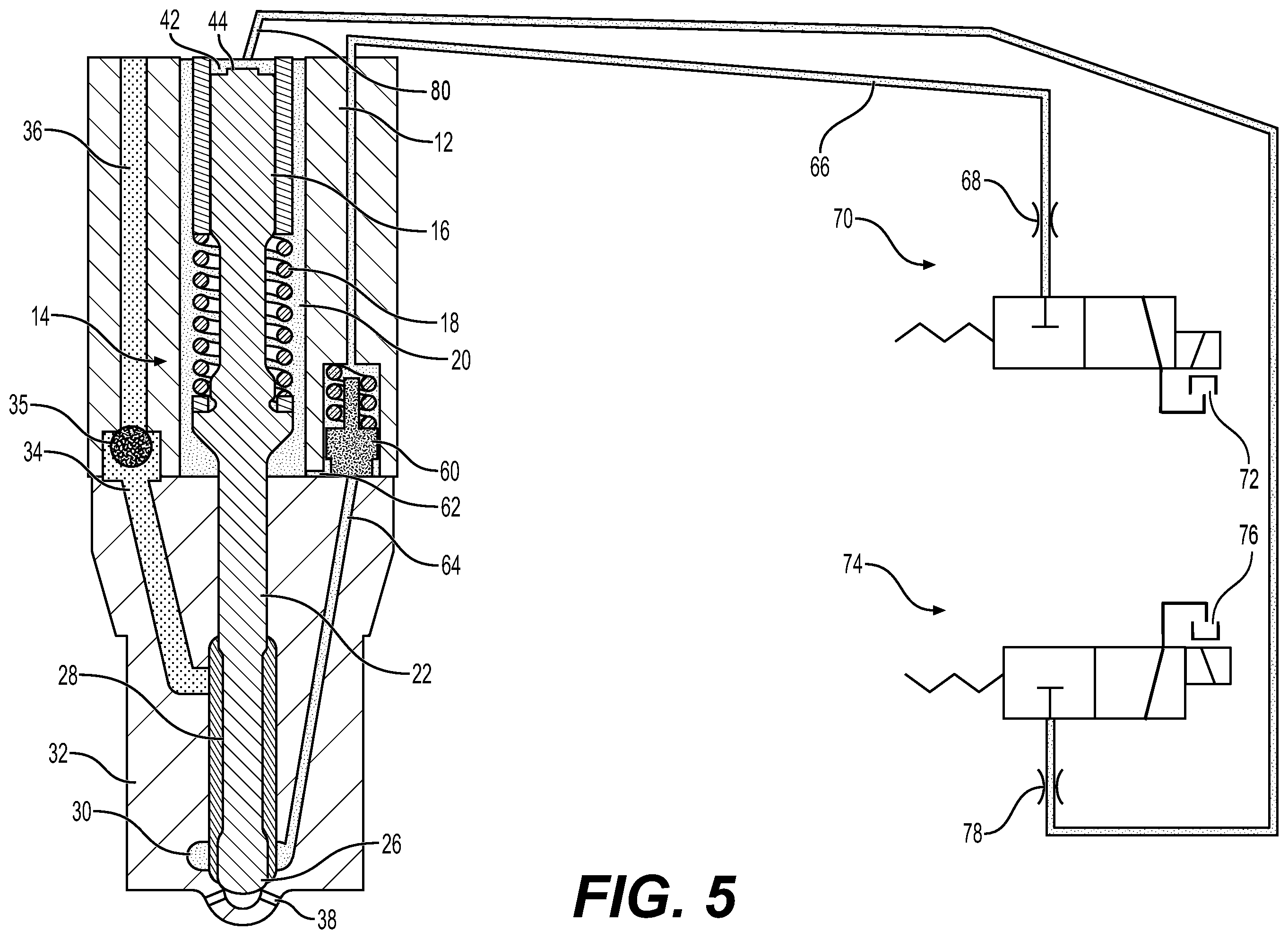 Patent US12326127 Figure 5 – Multi-fuel injector with fuel mixing