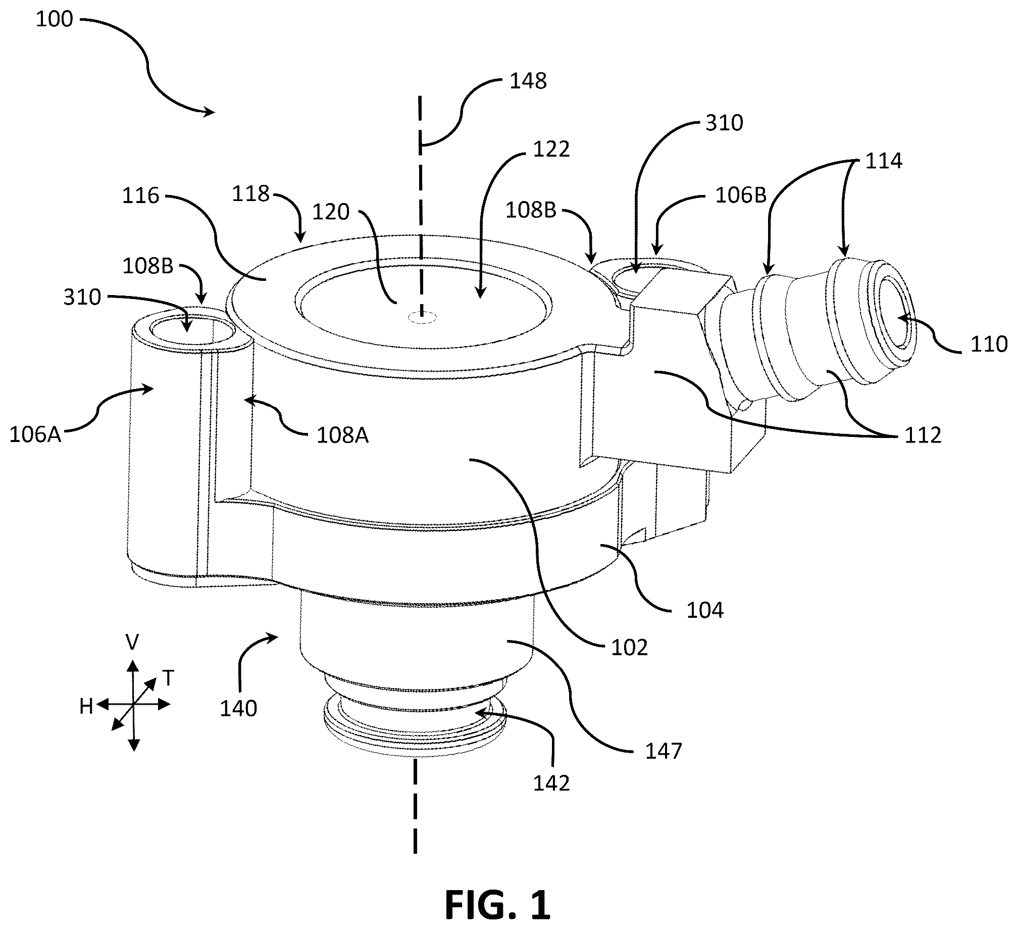 Patent US12326129 Figure 1 – Rotatable bypass assembly for fuel system