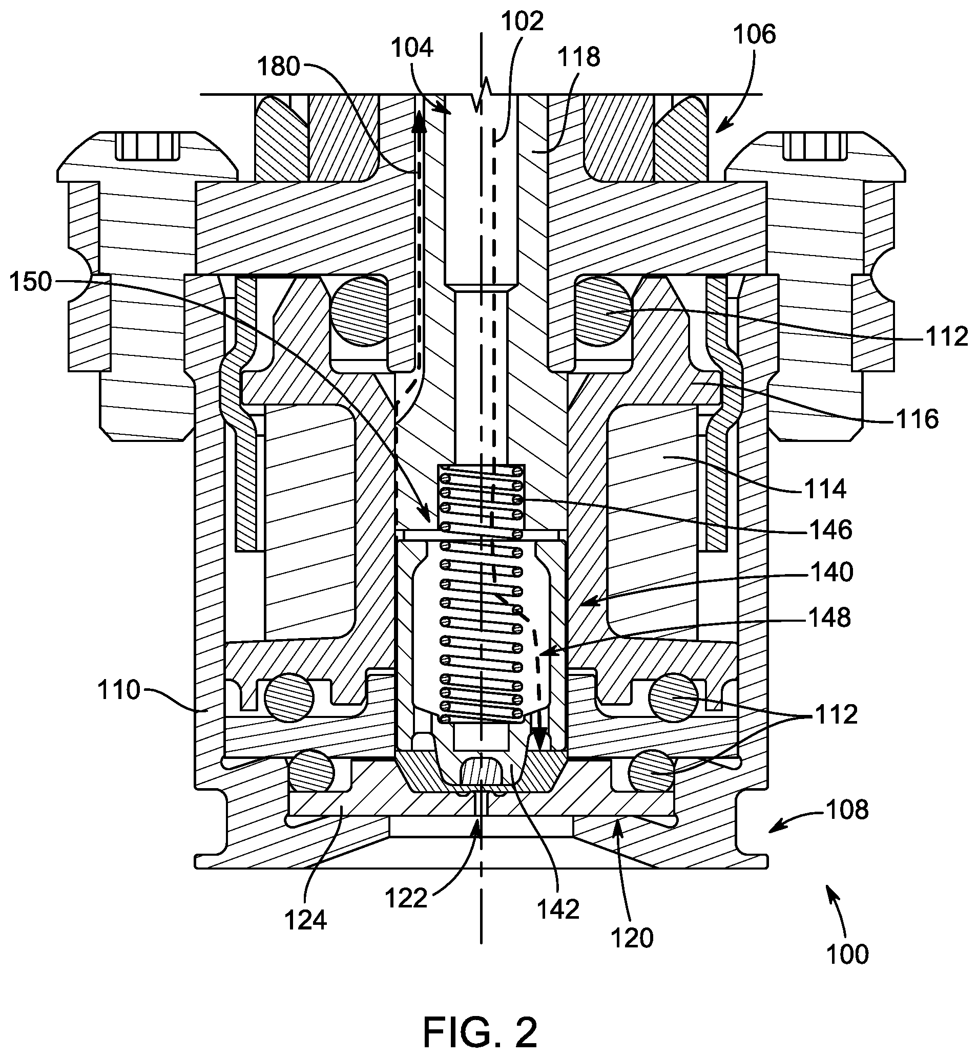 Patent US12326130 Figure 2 – Fluid injector with flat sealing surface