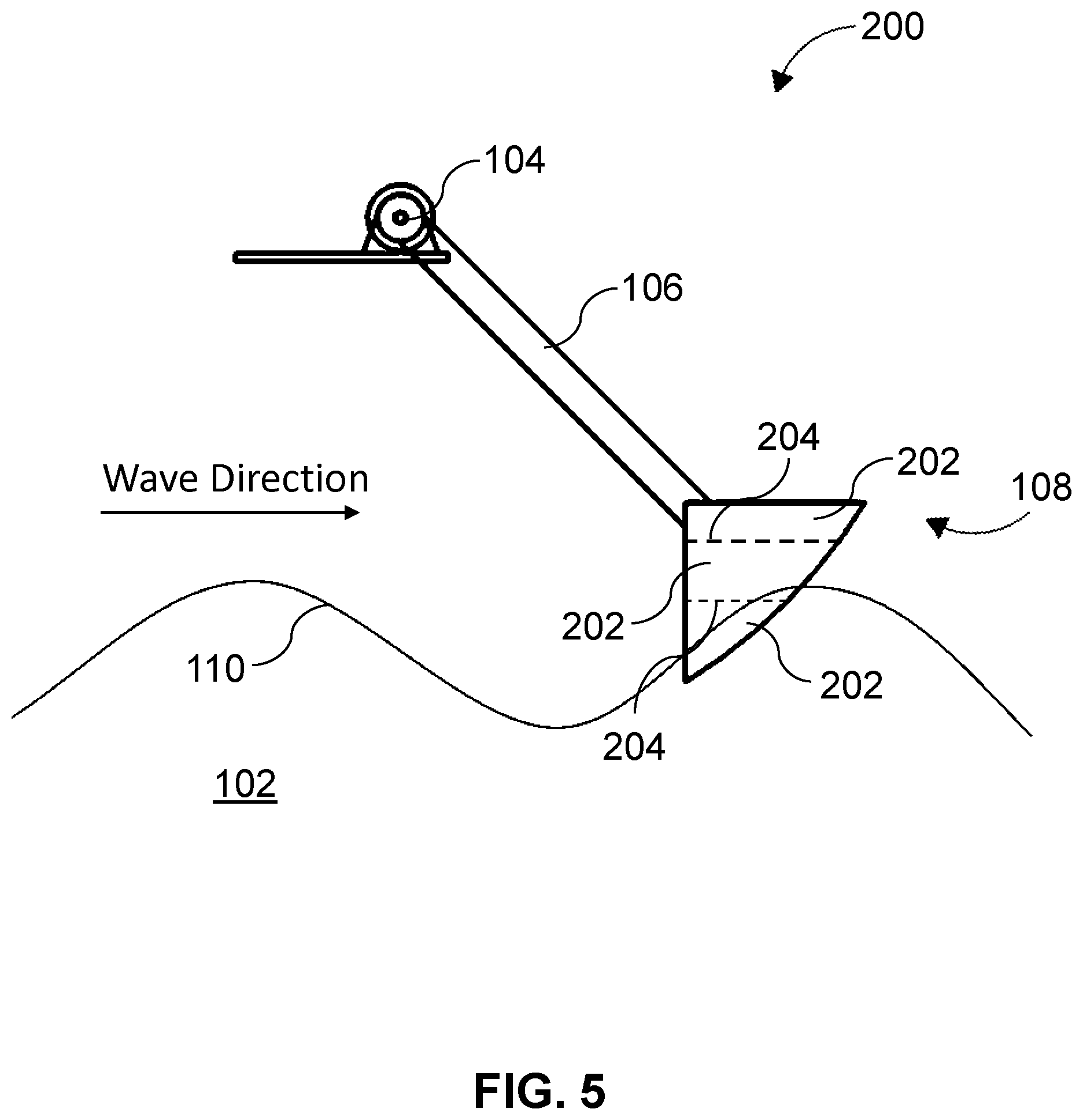 Patent US12326132 Figure 5 – Wave energy capturing device