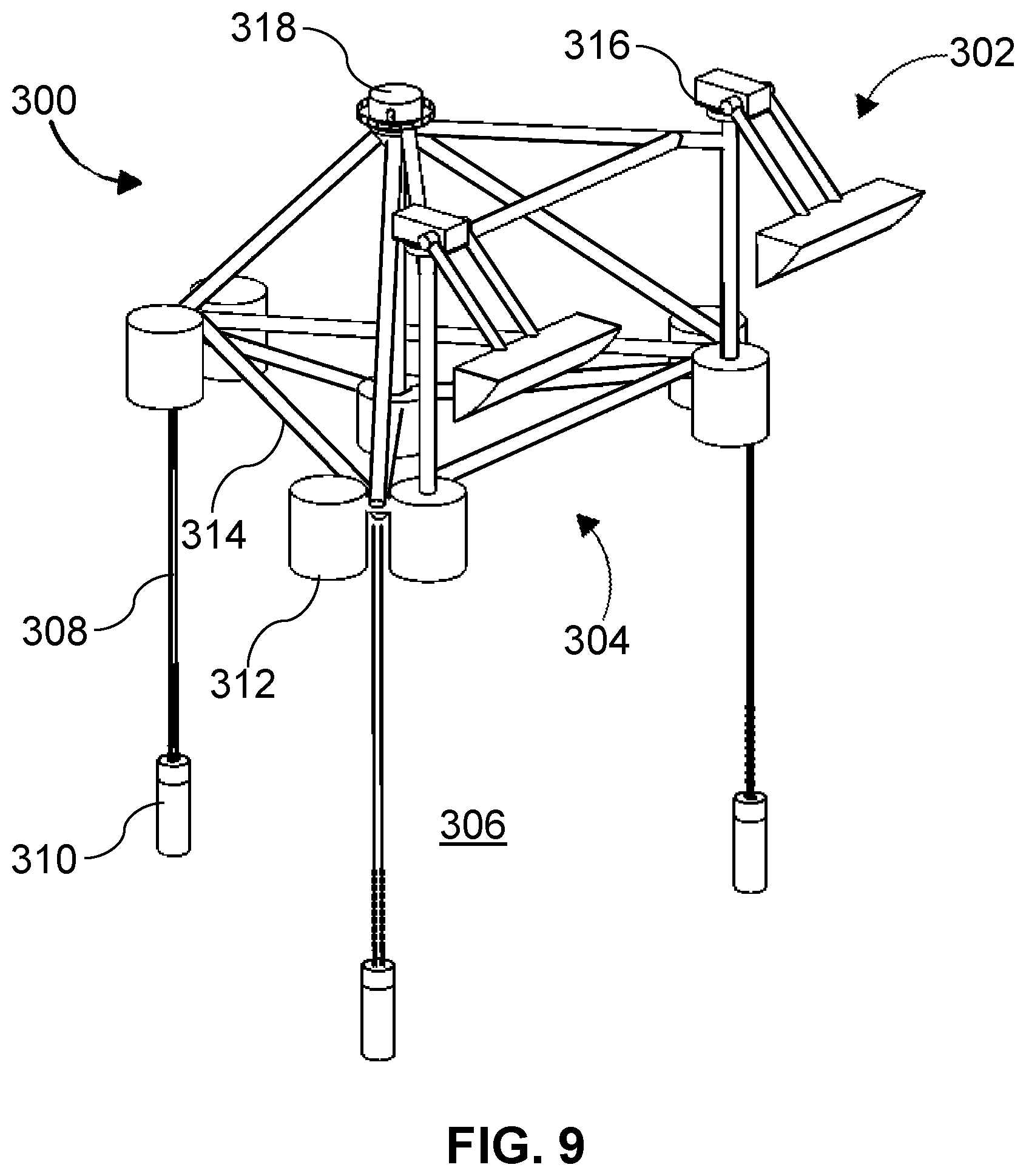Patent US12326132 Figure 9 – Wave energy capturing device