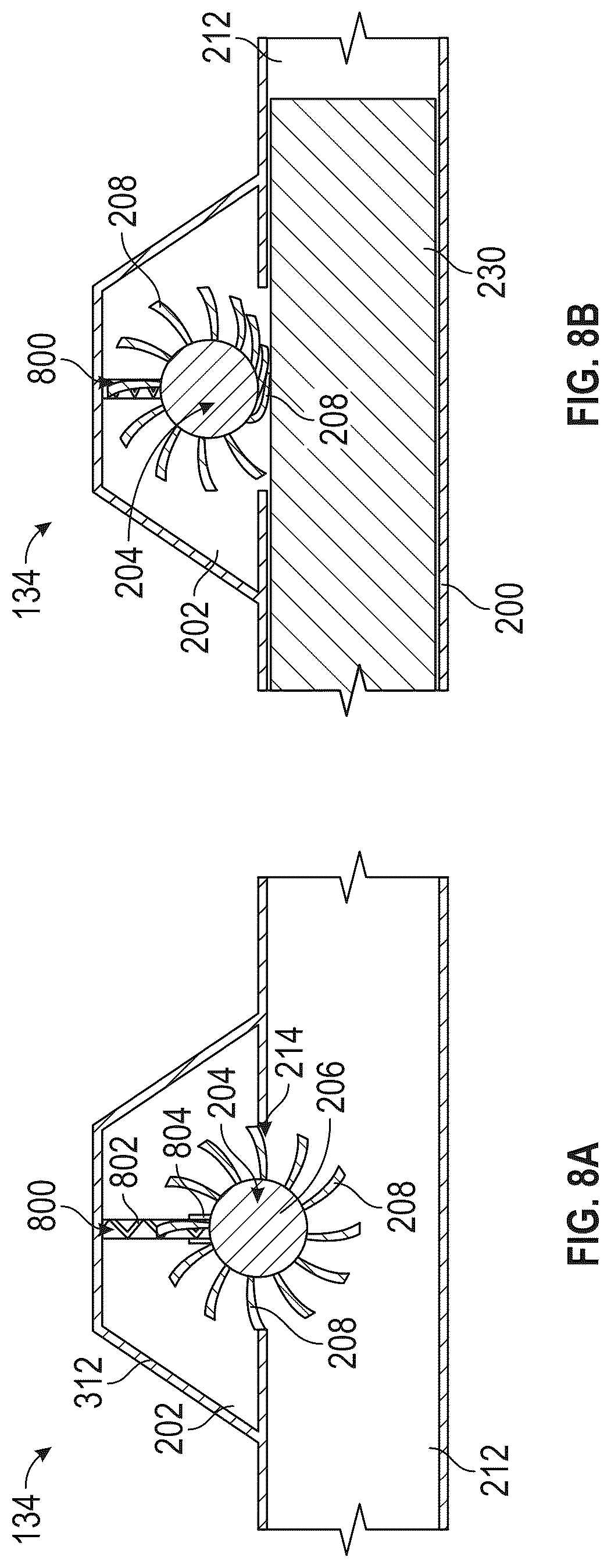 Patent US12326134 Figure 8 – Flexible turbine for power generation in straight pipe