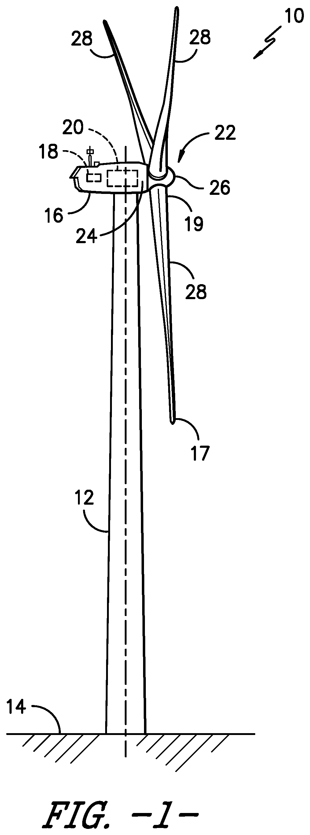 Patent US12326135 Figure 1 – Jointed wind turbine rotor blade having improved transitions between varying material combinations