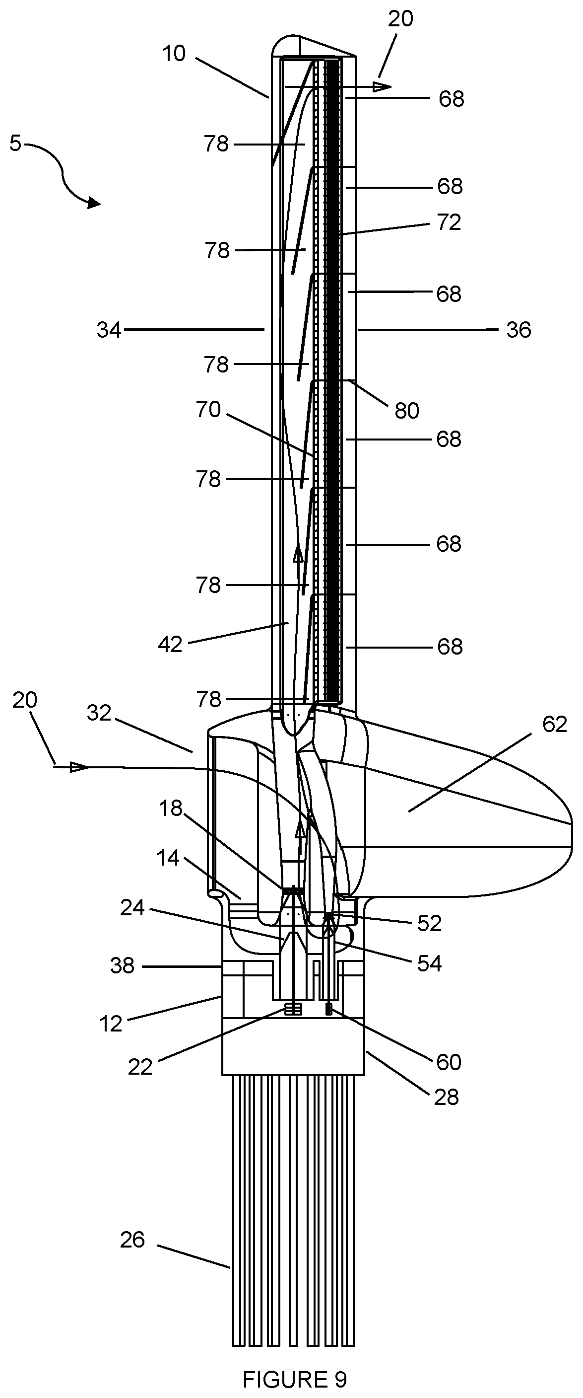 Patent US12326136 Figure 9 – Wind powered generator