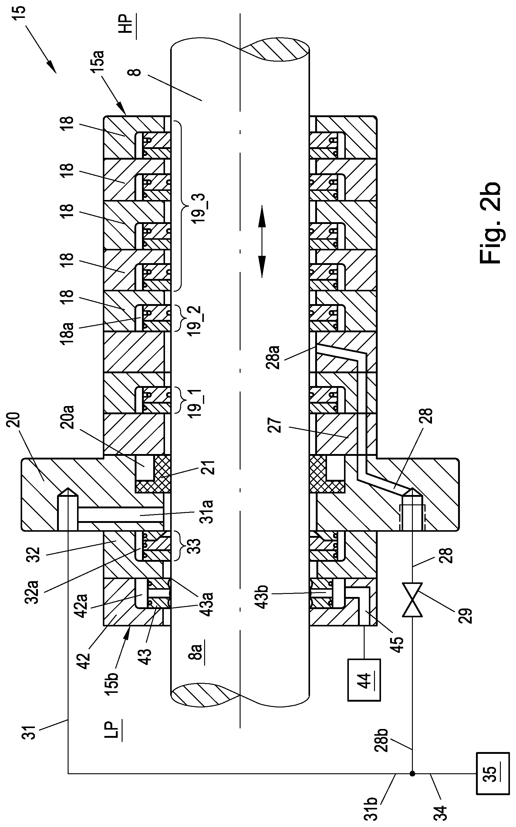 Patent US12326140 Figure 3 – Sealing device for a piston rod of a reciprocating compressor
