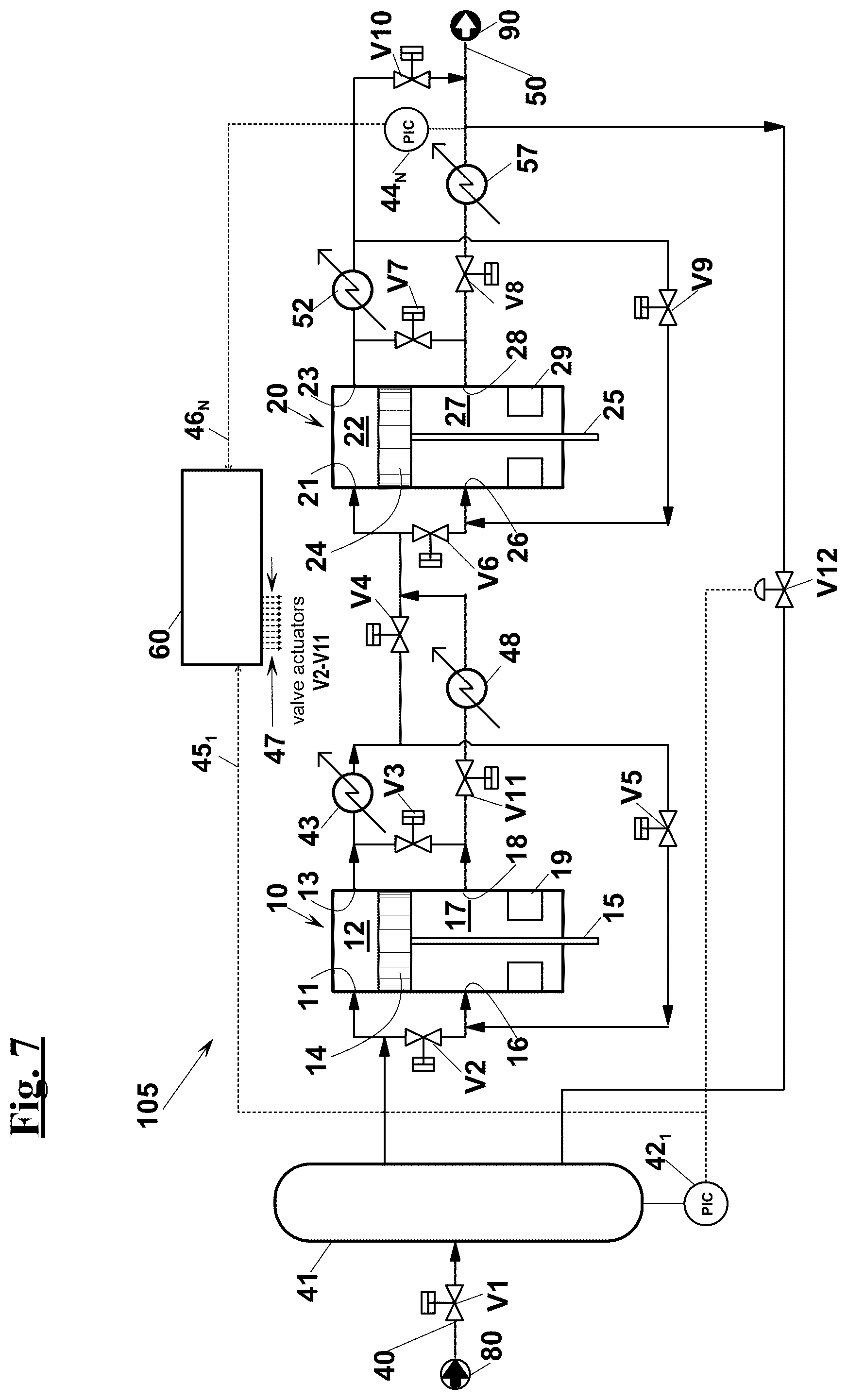 Patent US12326144 Figure 6 – Method and a device for changing the compression ratio of a reciprocating compressor