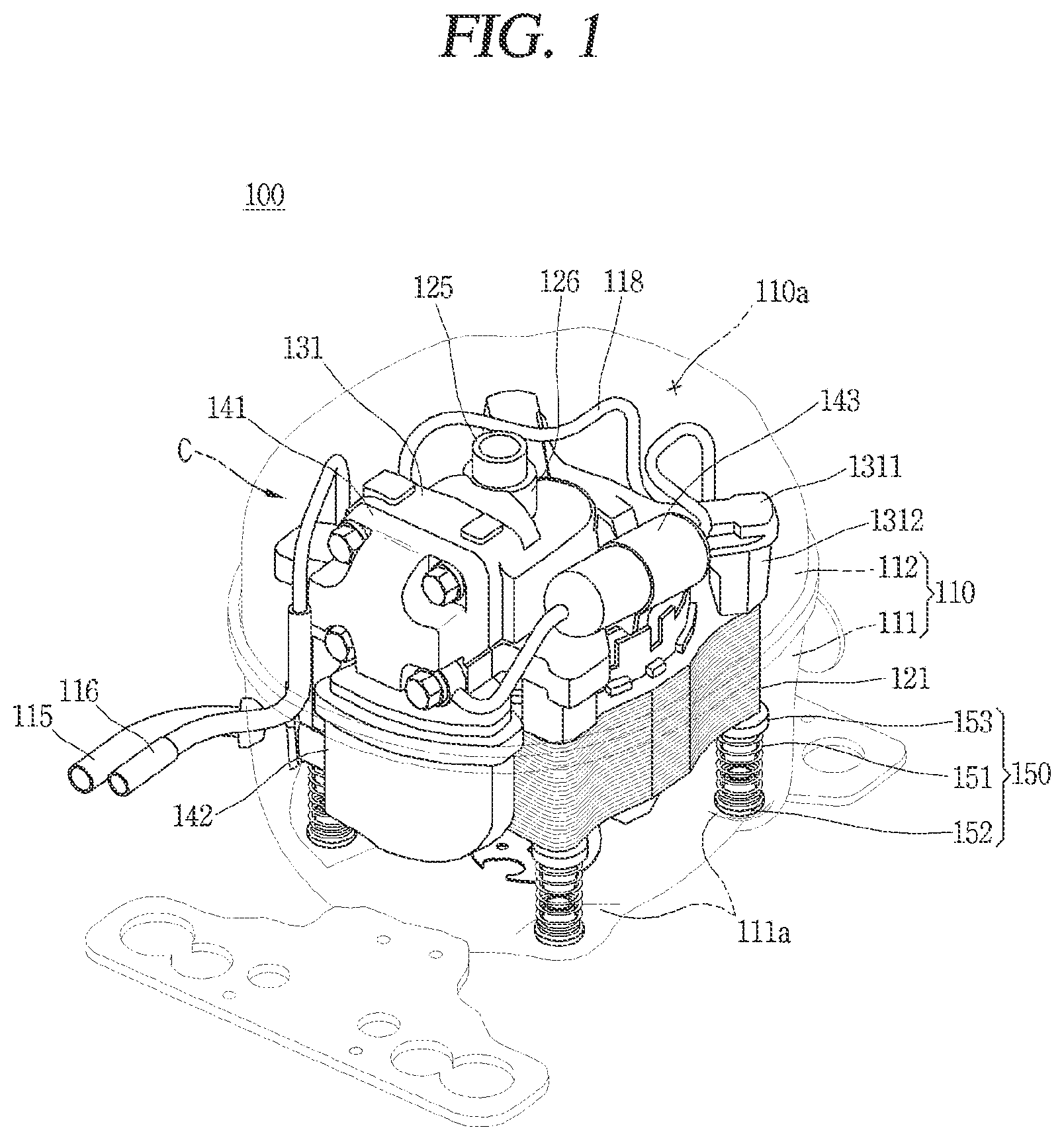 Patent US12326146 Figure 1 – Apparatus for controlling compressor, compressor and method for controlling compressor