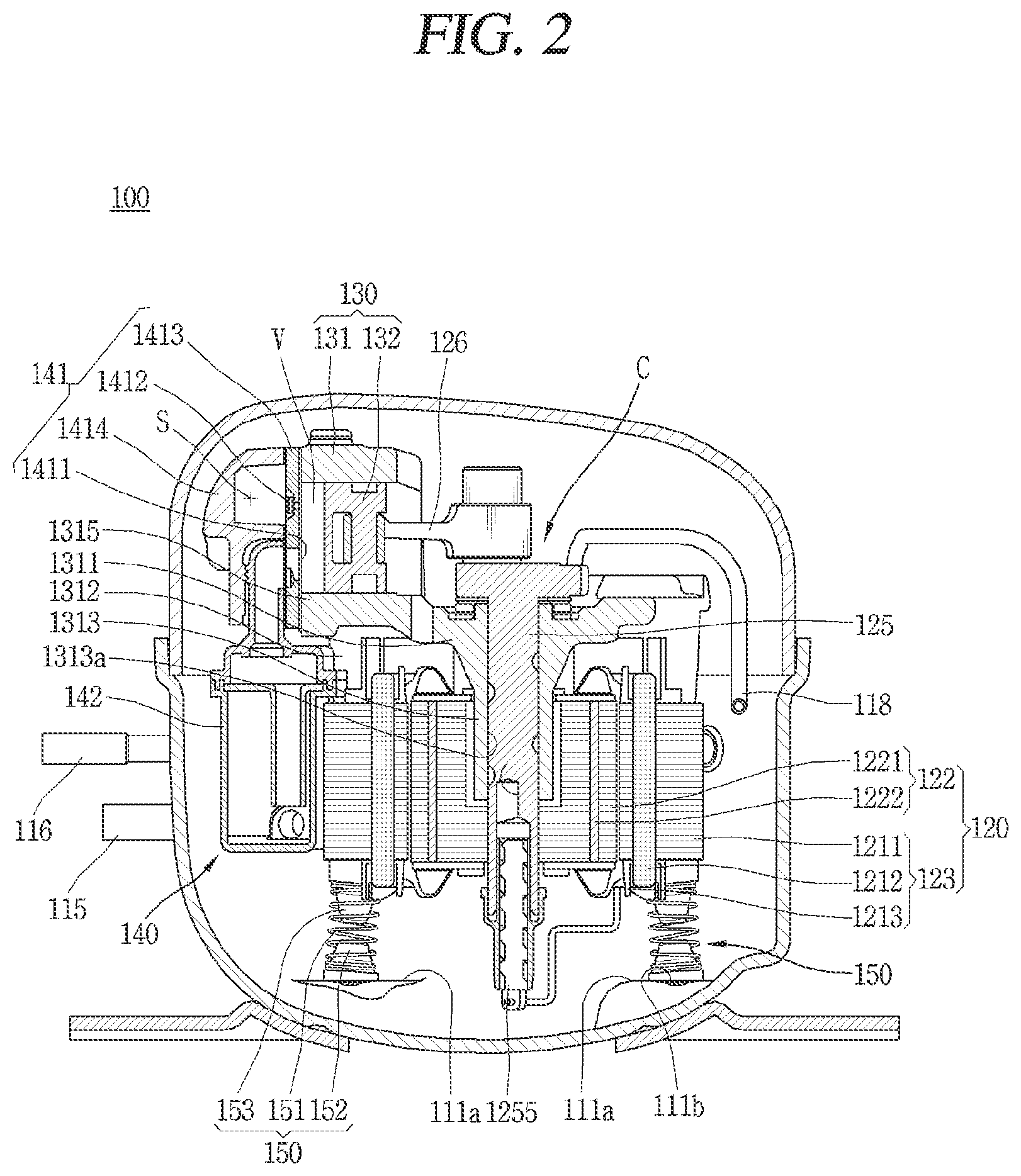 Patent US12326146 Figure 2 – Apparatus for controlling compressor, compressor and method for controlling compressor