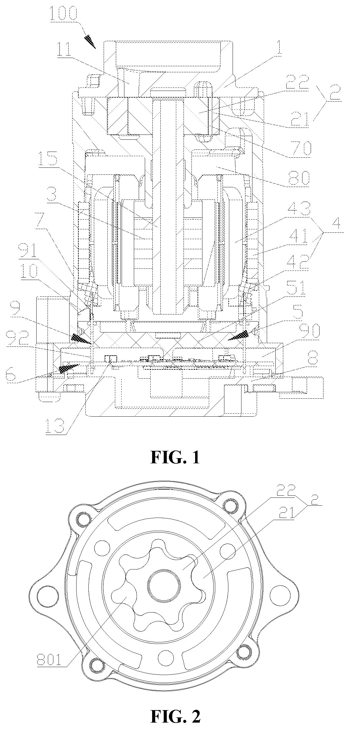 Patent US12326147 Figure 1 – Electric oil pump