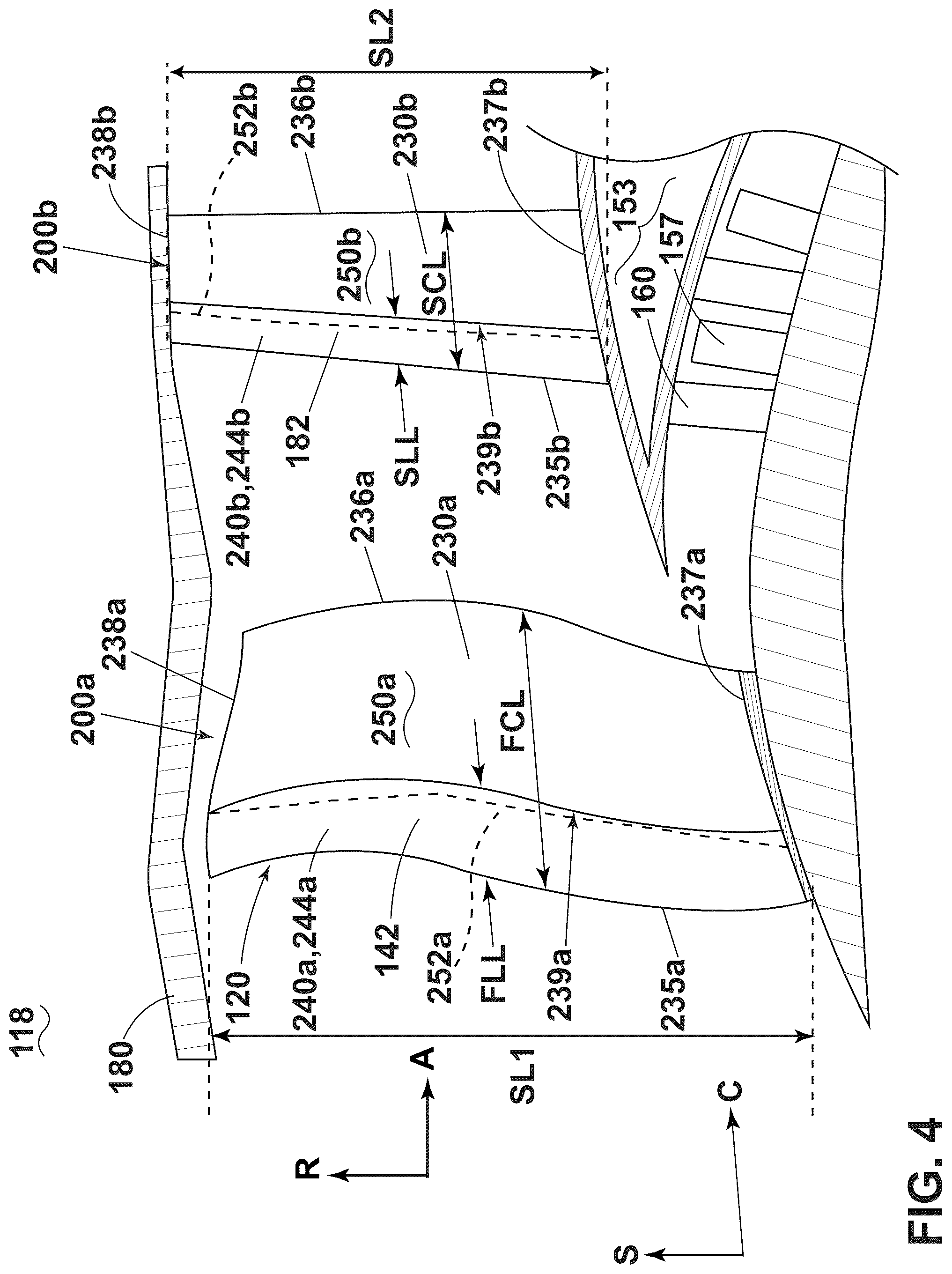 Patent US12326154 Figure 4 – Turbine engine with composite airfoils