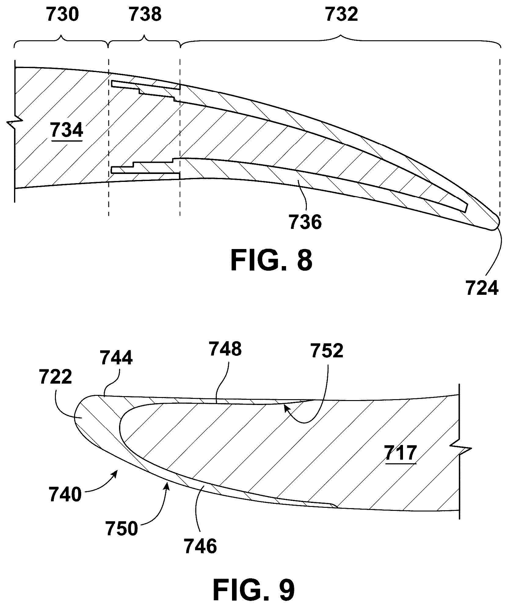 Patent US12326155 Figure 8 – Turbine engine with composite airfoils