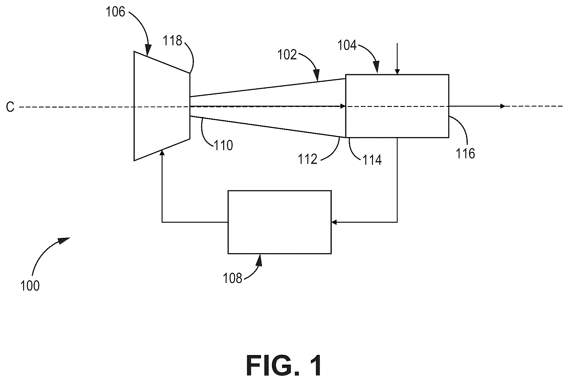 Patent US12326162 Figure 1 – Integrated radial diffuser with movable diffuser hub