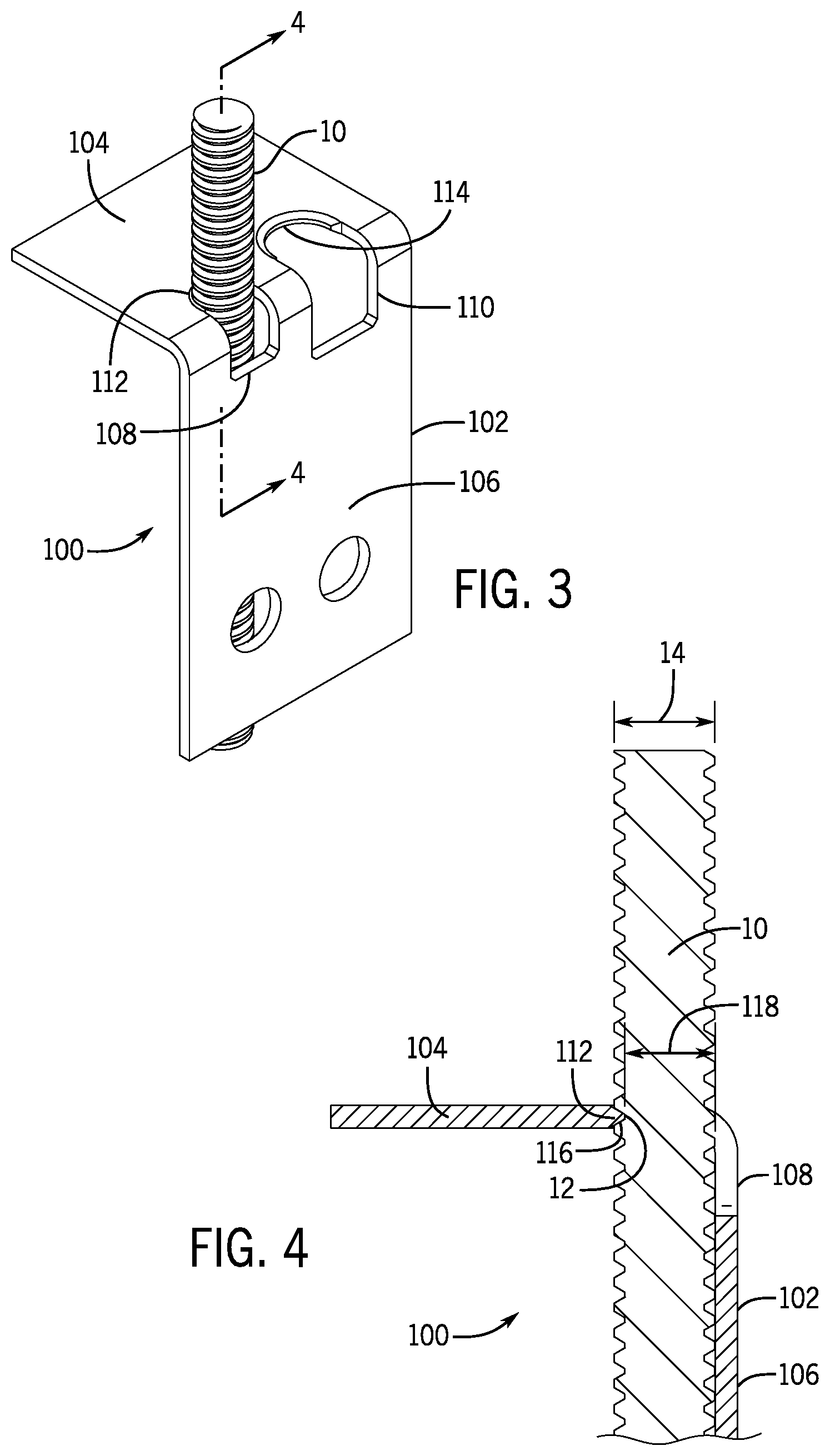 Patent US12326164 Figure 2 – Systems and methods for a hanger for supporting a threaded object