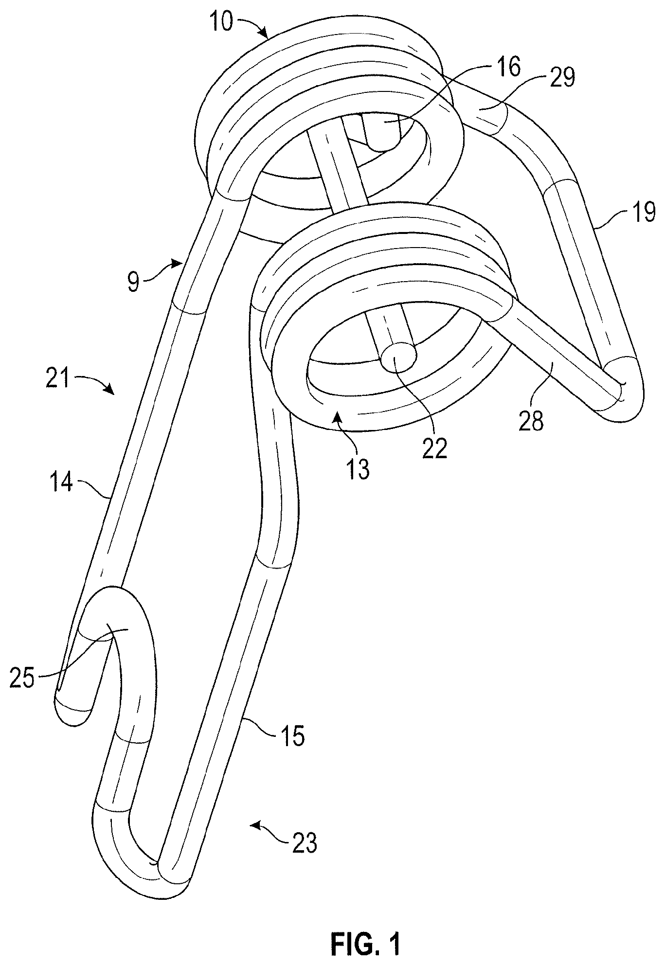 Patent US12326165 Figure 1 – Spring latch for a hook