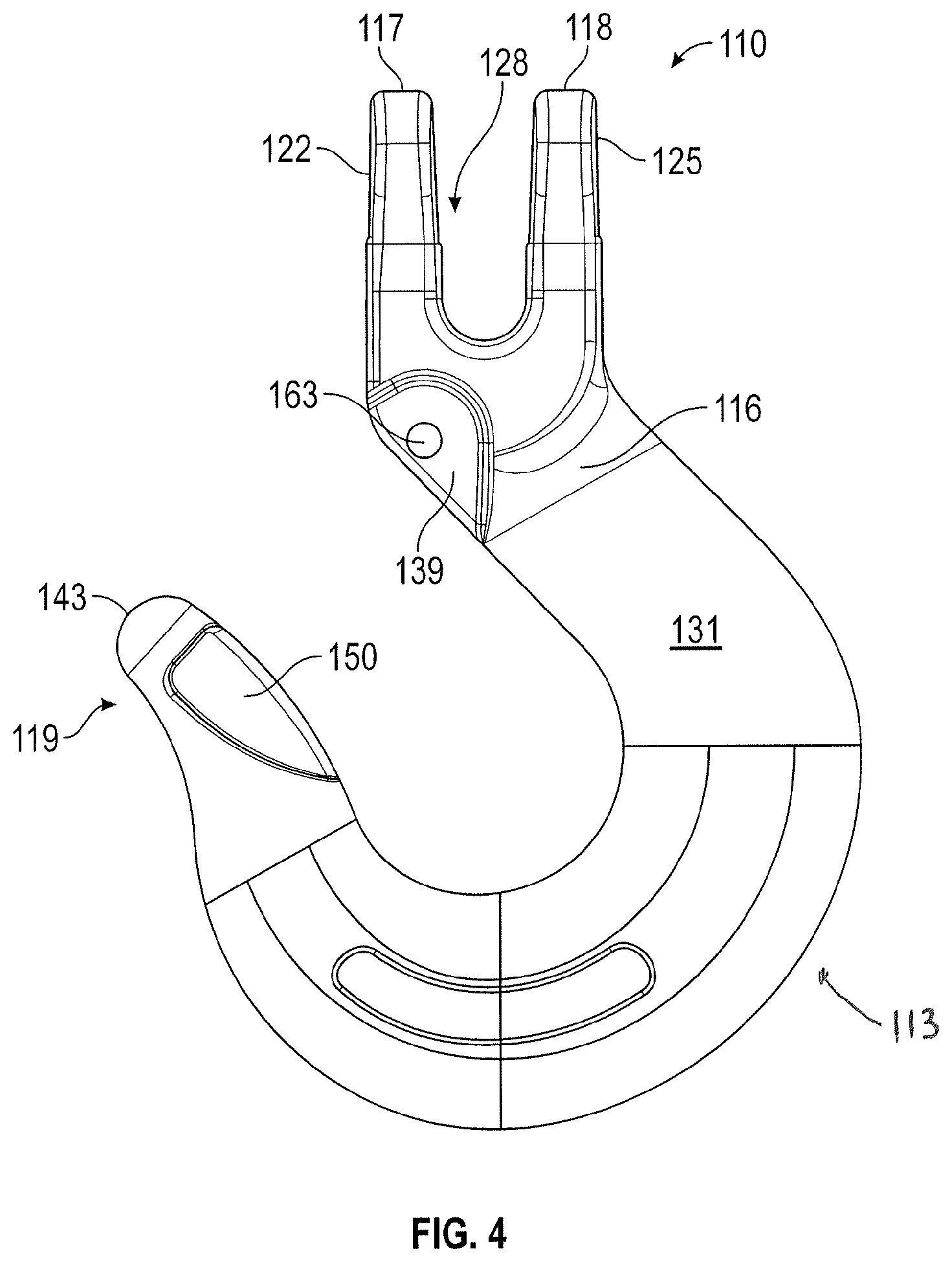 Patent US12326165 Figure 4 – Spring latch for a hook