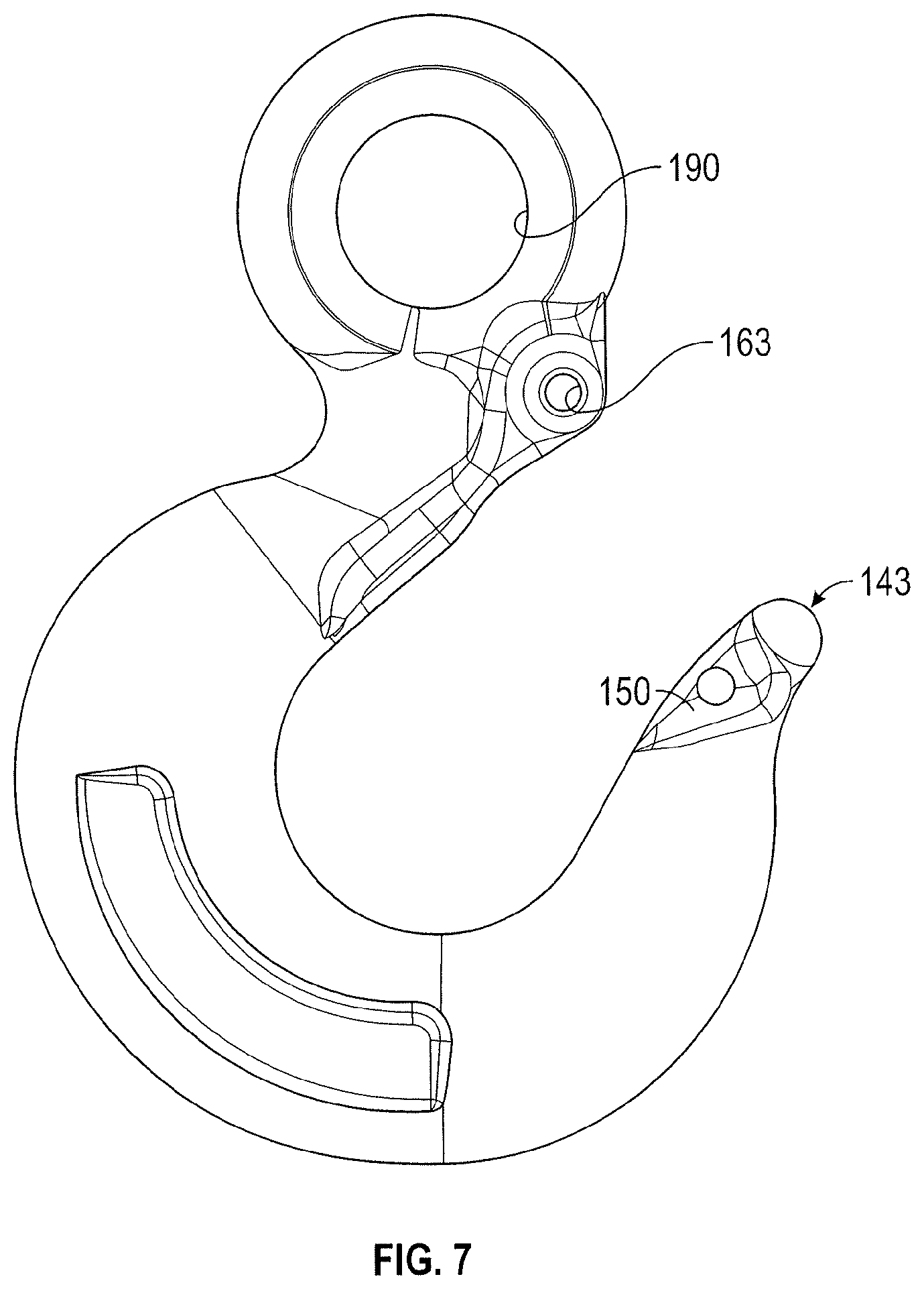 Patent US12326165 Figure 7 – Spring latch for a hook