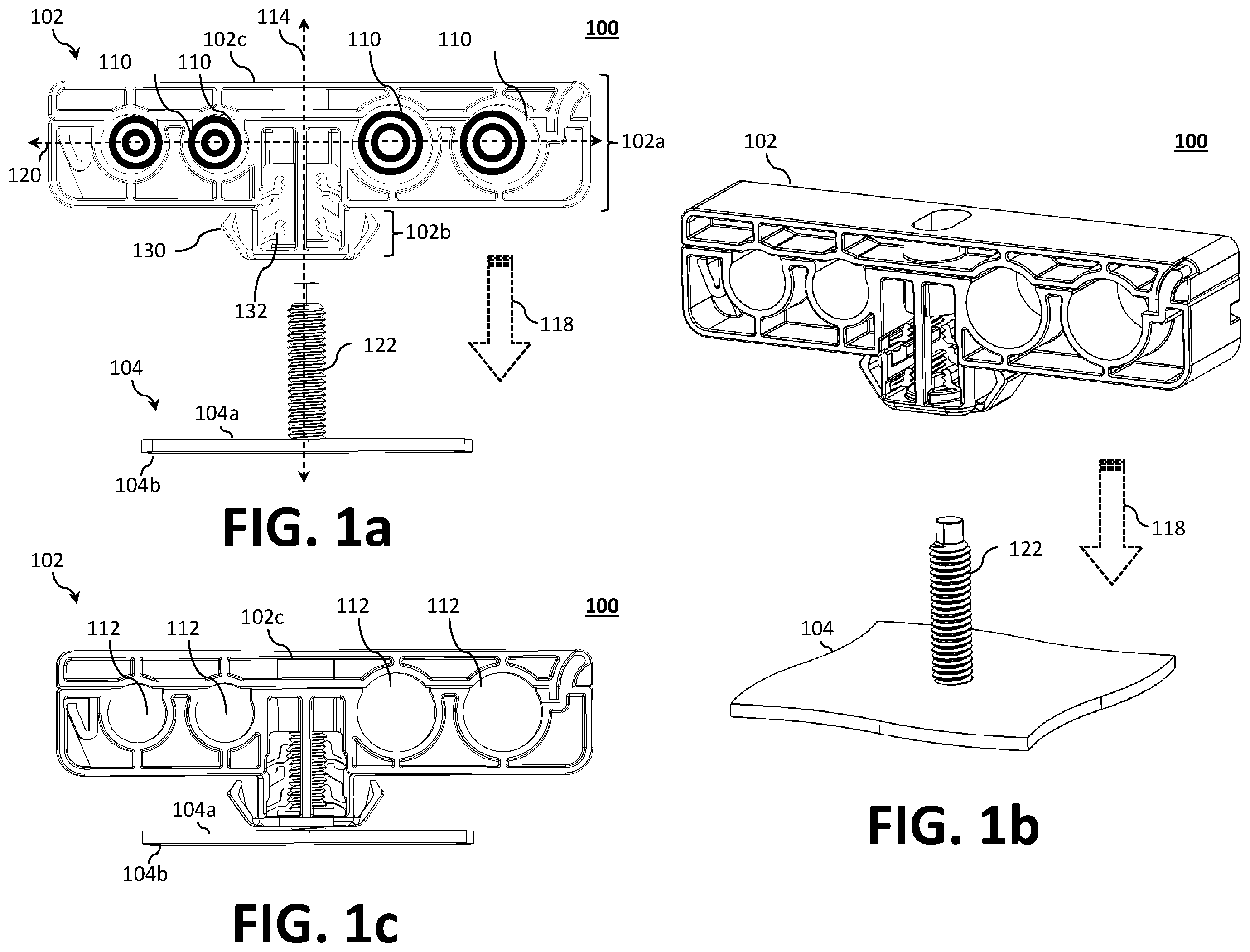 Patent US12326166 Figure 1 – Combination stud and panel fastener